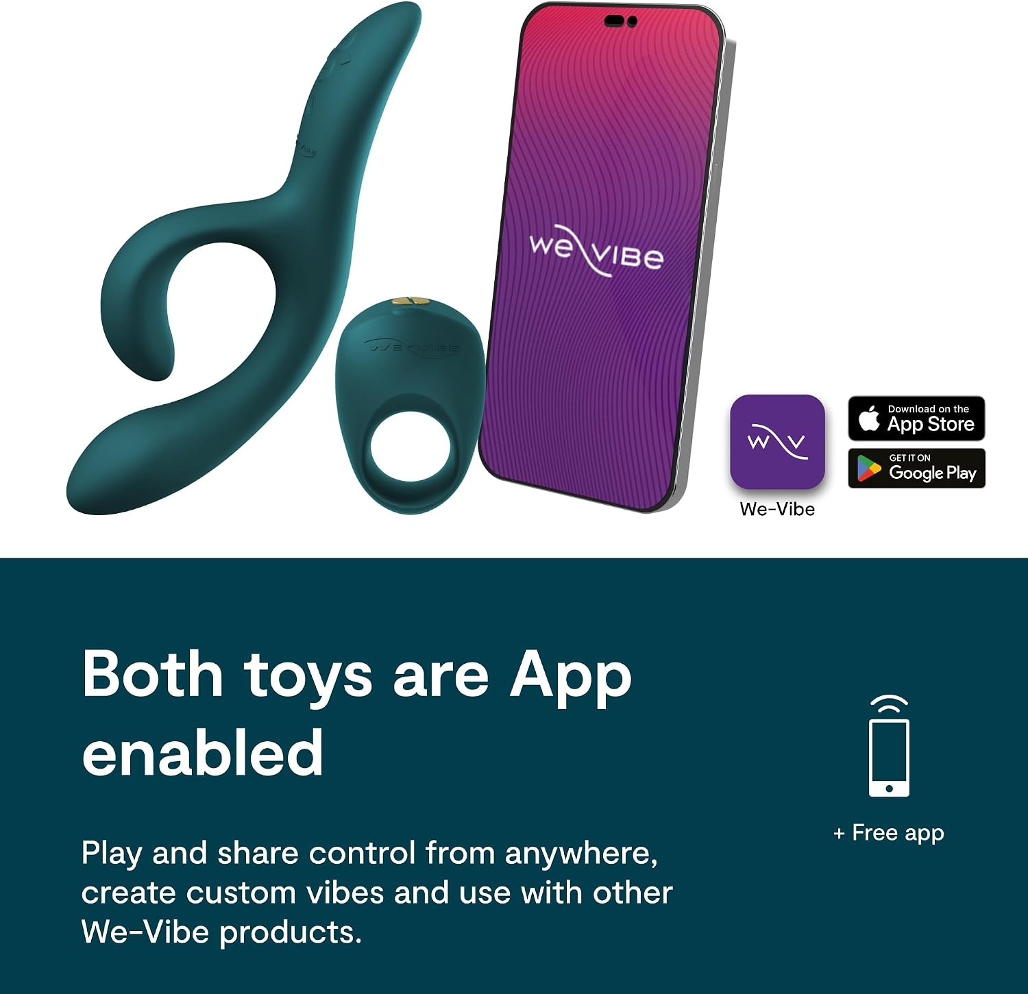 image:imageWeVibe Date Night Couples Sex Toy Kit G Spot Rabbit Vibrator amp Vibrating Cock Ring App Enabled His amp Hers Adult Sex Toys Dildo Clitoral Stimulator amp Penis Ring Vibrator Set Gifts for Couples