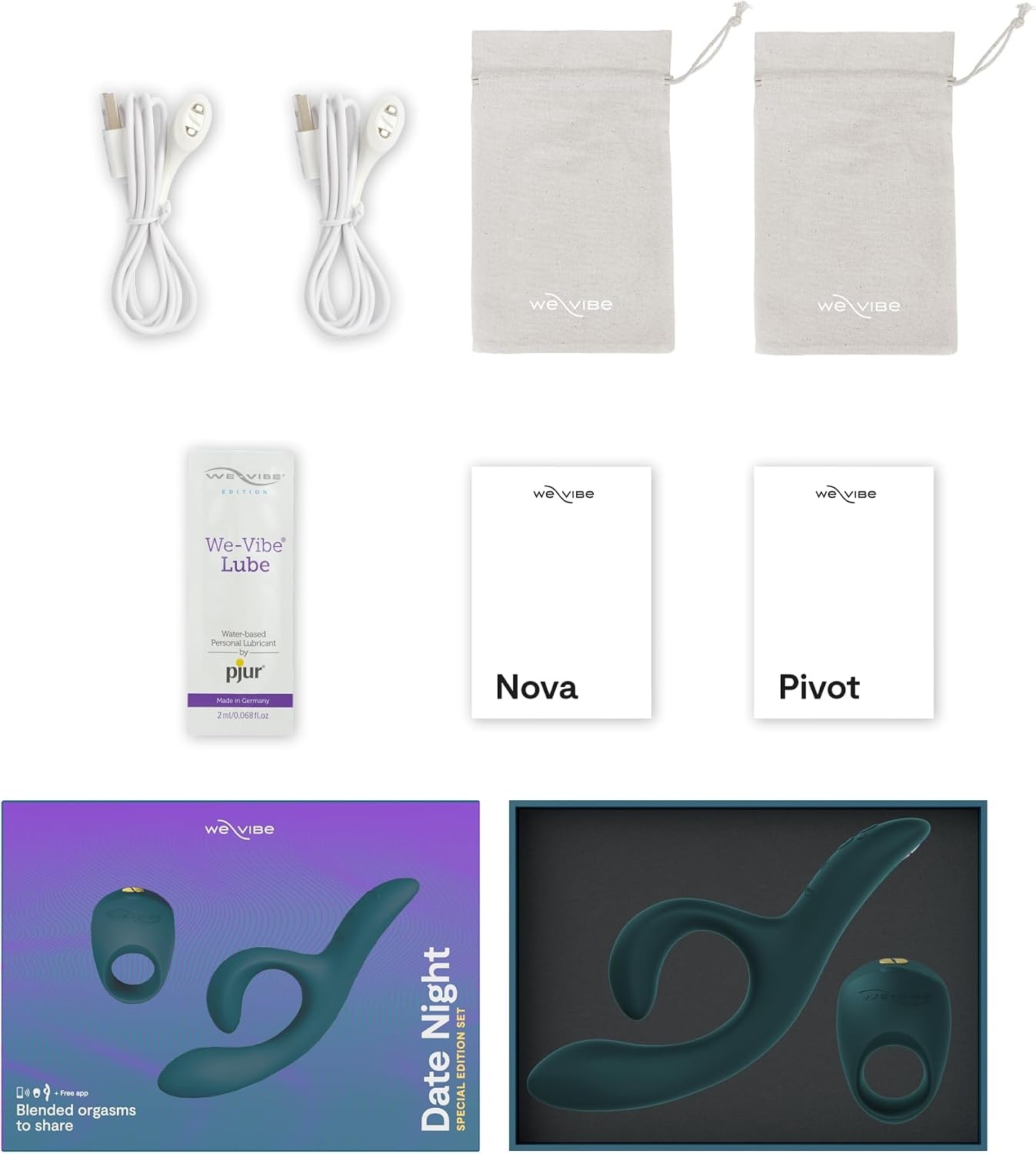 image:imageWeVibe Date Night Couples Sex Toy Kit G Spot Rabbit Vibrator amp Vibrating Cock Ring App Enabled His amp Hers Adult Sex Toys Dildo Clitoral Stimulator amp Penis Ring Vibrator Set Gifts for Couples