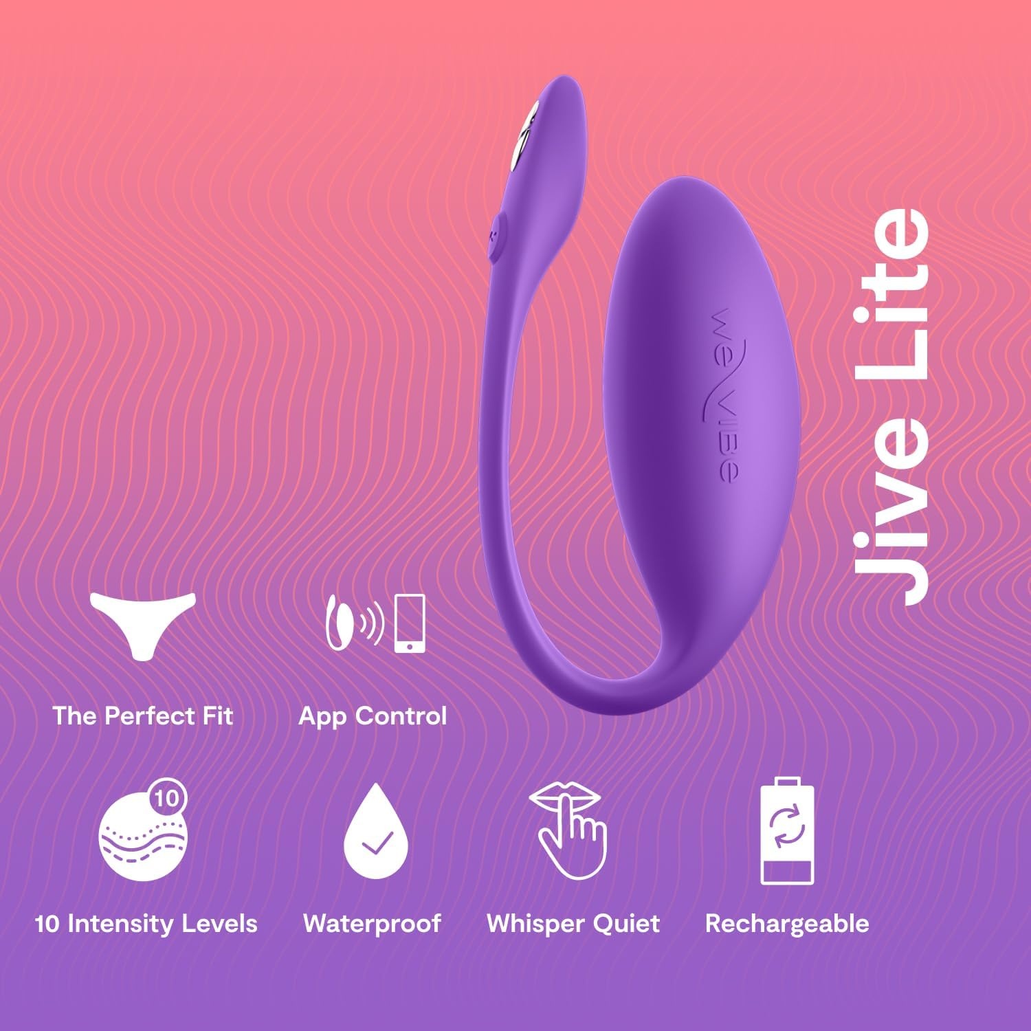 image:imageWeVibe Jive Lite Wearable Panty Vibrator for Women Discreet App Control G Spot Massager Adult Sex Toys with 10 Intensity Levels Egg Vibrators Gifts for Female Couples BlackPurple
