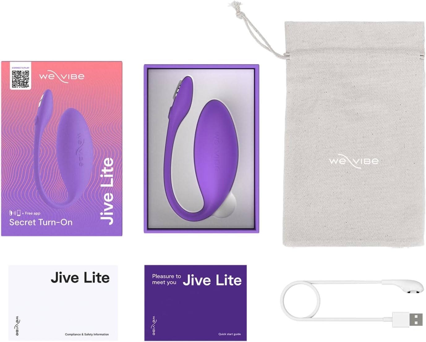 image:imageWeVibe Jive Lite Wearable Panty Vibrator for Women Discreet App Control G Spot Massager Adult Sex Toys with 10 Intensity Levels Egg Vibrators Gifts for Female Couples BlackPurple