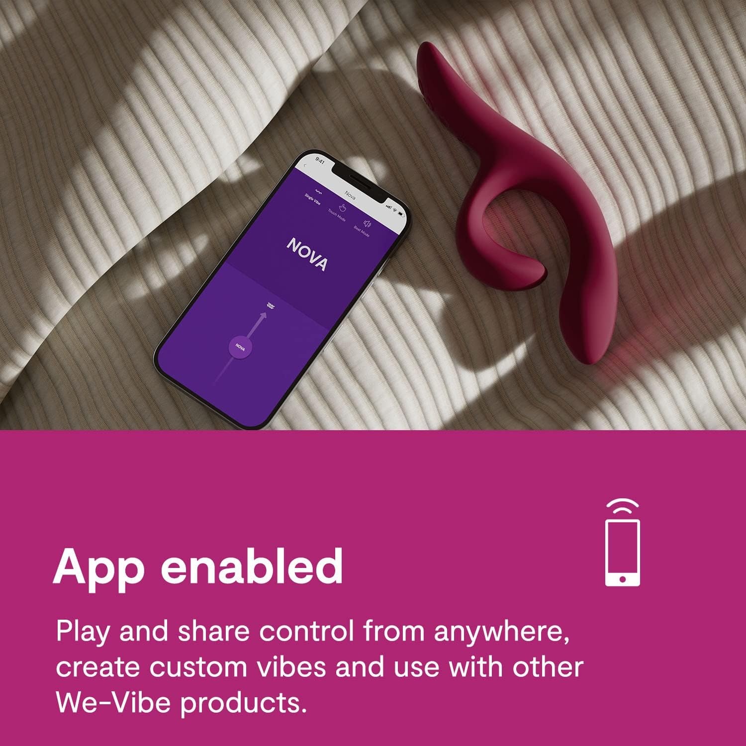 image:imageWeVibe Nova 2 Dual Rabbit Vibrator for Women Dildo Vibrator Adult Sex Toy Female Clitoral Stimulator G Spot Massager with 10 Vibration Modes Remote App Control Sex Toy for Couples BlueFuchsia