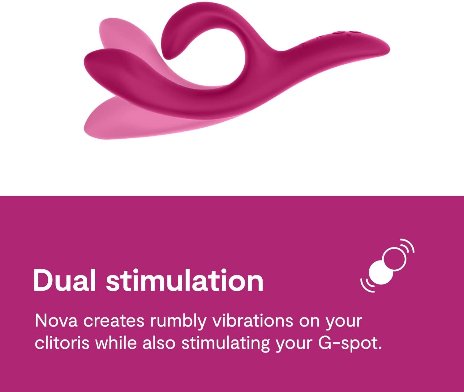 image:imageWeVibe Nova 2 Dual Rabbit Vibrator for Women Dildo Vibrator Adult Sex Toy Female Clitoral Stimulator G Spot Massager with 10 Vibration Modes Remote App Control Sex Toy for Couples BlueFuchsia
