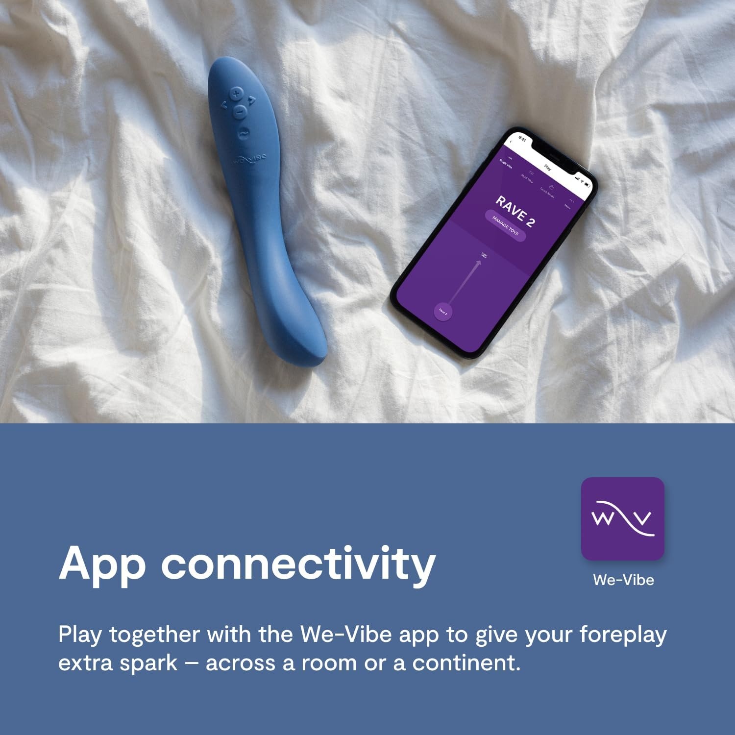 image:imageWeVibe Rave 2 G Spot Vibrator App Controlled GSpot Stimulator Vibrator Dildo Adult Sex Toy for Women amp Couples Personal Massager with 10 Vibration Modes Waterproof amp Rechargeable Blue