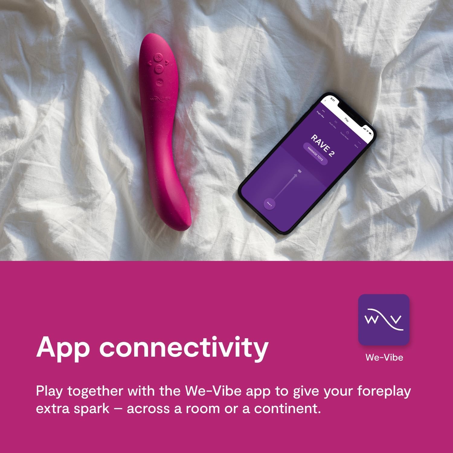image:imageWeVibe Rave 2 G Spot Vibrator App Controlled GSpot Stimulator Vibrator Dildo Adult Sex Toy for Women amp Couples Personal Massager with 10 Vibration Modes Waterproof amp Rechargeable Pink