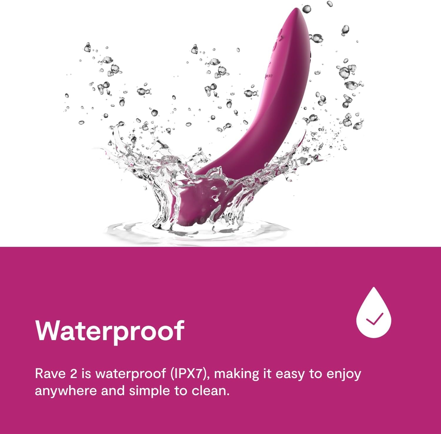 image:imageWeVibe Rave 2 G Spot Vibrator App Controlled GSpot Stimulator Vibrator Dildo Adult Sex Toy for Women amp Couples Personal Massager with 10 Vibration Modes Waterproof amp Rechargeable Pink