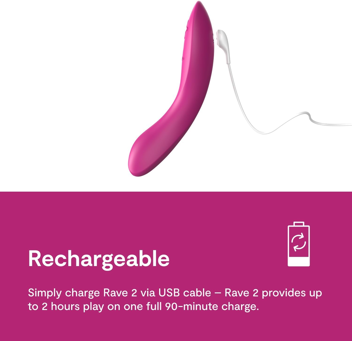 image:imageWeVibe Rave 2 G Spot Vibrator App Controlled GSpot Stimulator Vibrator Dildo Adult Sex Toy for Women amp Couples Personal Massager with 10 Vibration Modes Waterproof amp Rechargeable Pink