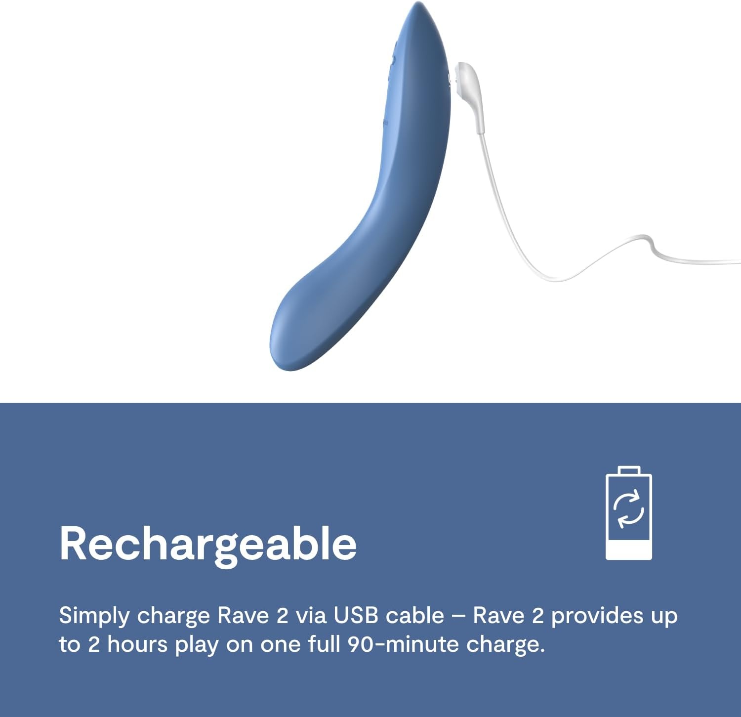 image:imageWeVibe Rave 2 G Spot Vibrator App Controlled GSpot Stimulator Vibrator Dildo Adult Sex Toy for Women amp Couples Personal Massager with 10 Vibration Modes Waterproof amp Rechargeable Blue