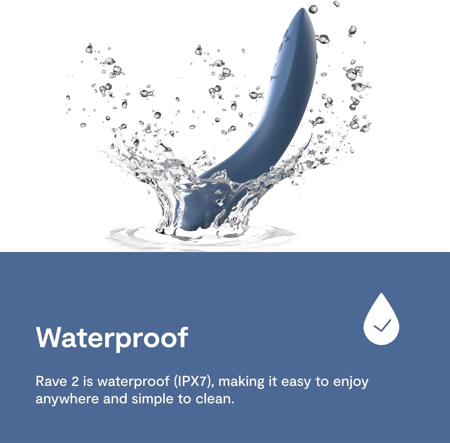 image:imageWeVibe Rave 2 G Spot Vibrator App Controlled GSpot Stimulator Vibrator Dildo Adult Sex Toy for Women amp Couples Personal Massager with 10 Vibration Modes Waterproof amp Rechargeable Blue