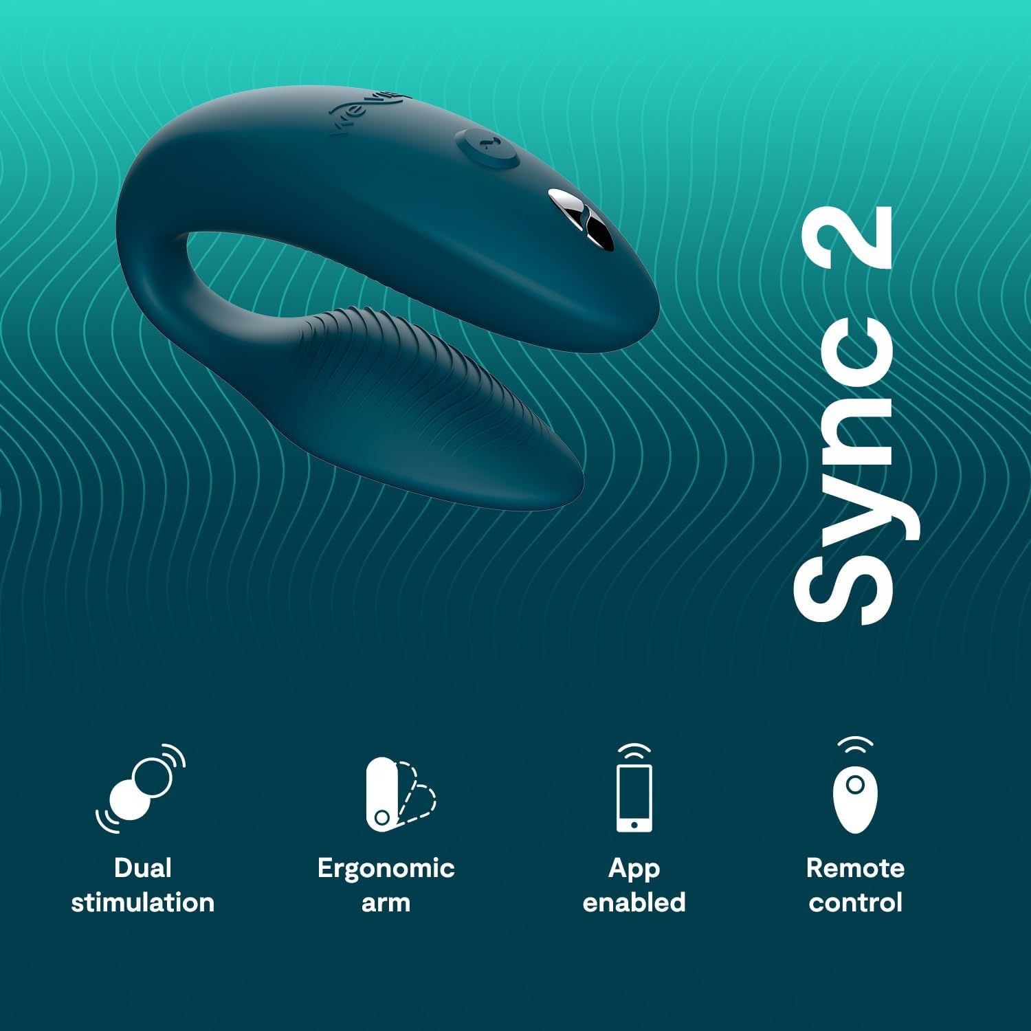 image:imageWeVibe Sync 2 Couples Vibrator Wearable Remote Control Vibrating Adult Sex Toy App Controlled G Spot amp Clitoral Stimulator Dual Stimulation with 10 Speeds Waterproof amp Rechargeable PurpleGreen