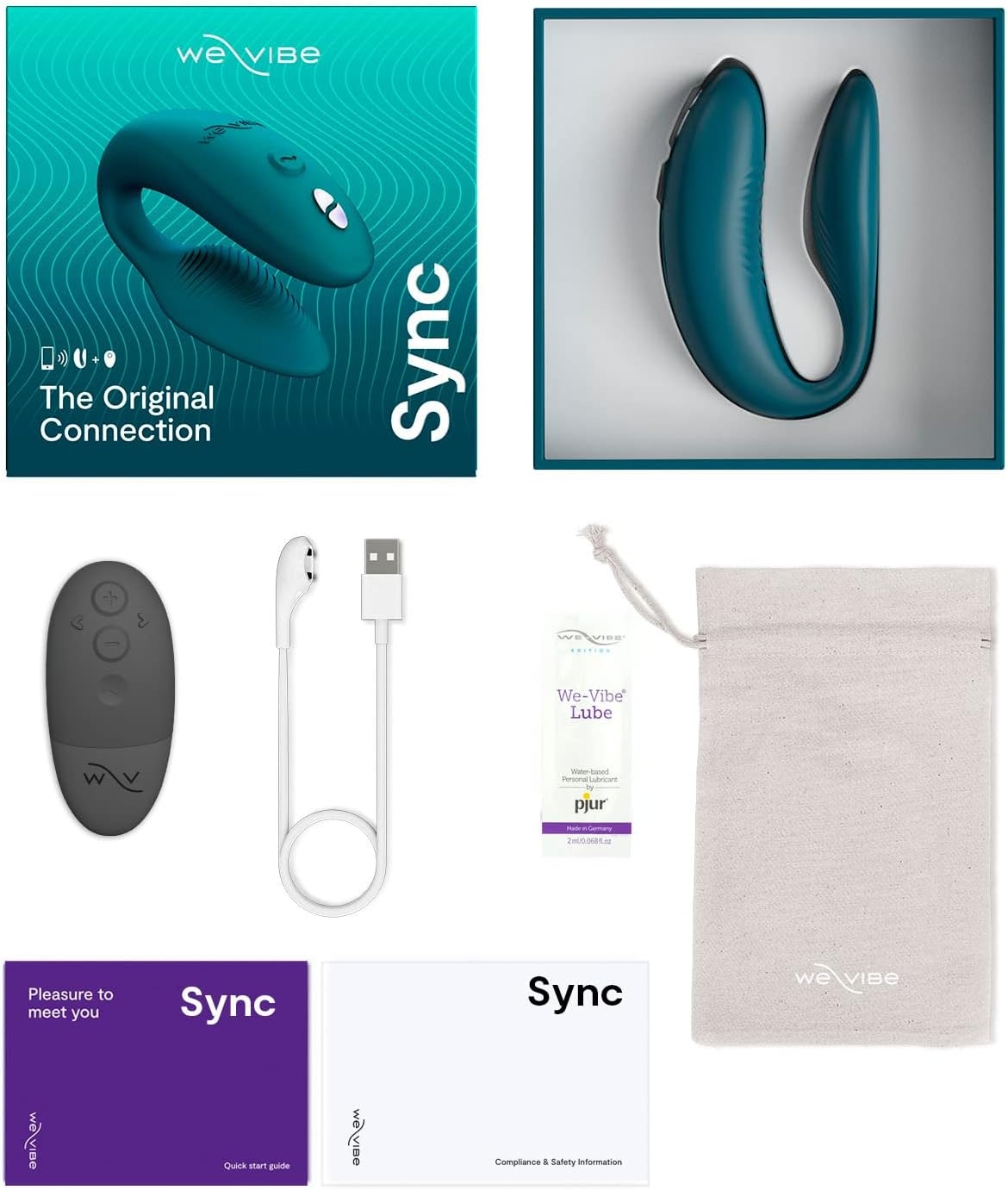 image:imageWeVibe Sync 2 Couples Vibrator Wearable Remote Control Vibrating Adult Sex Toy App Controlled G Spot amp Clitoral Stimulator Dual Stimulation with 10 Speeds Waterproof amp Rechargeable PurpleGreen