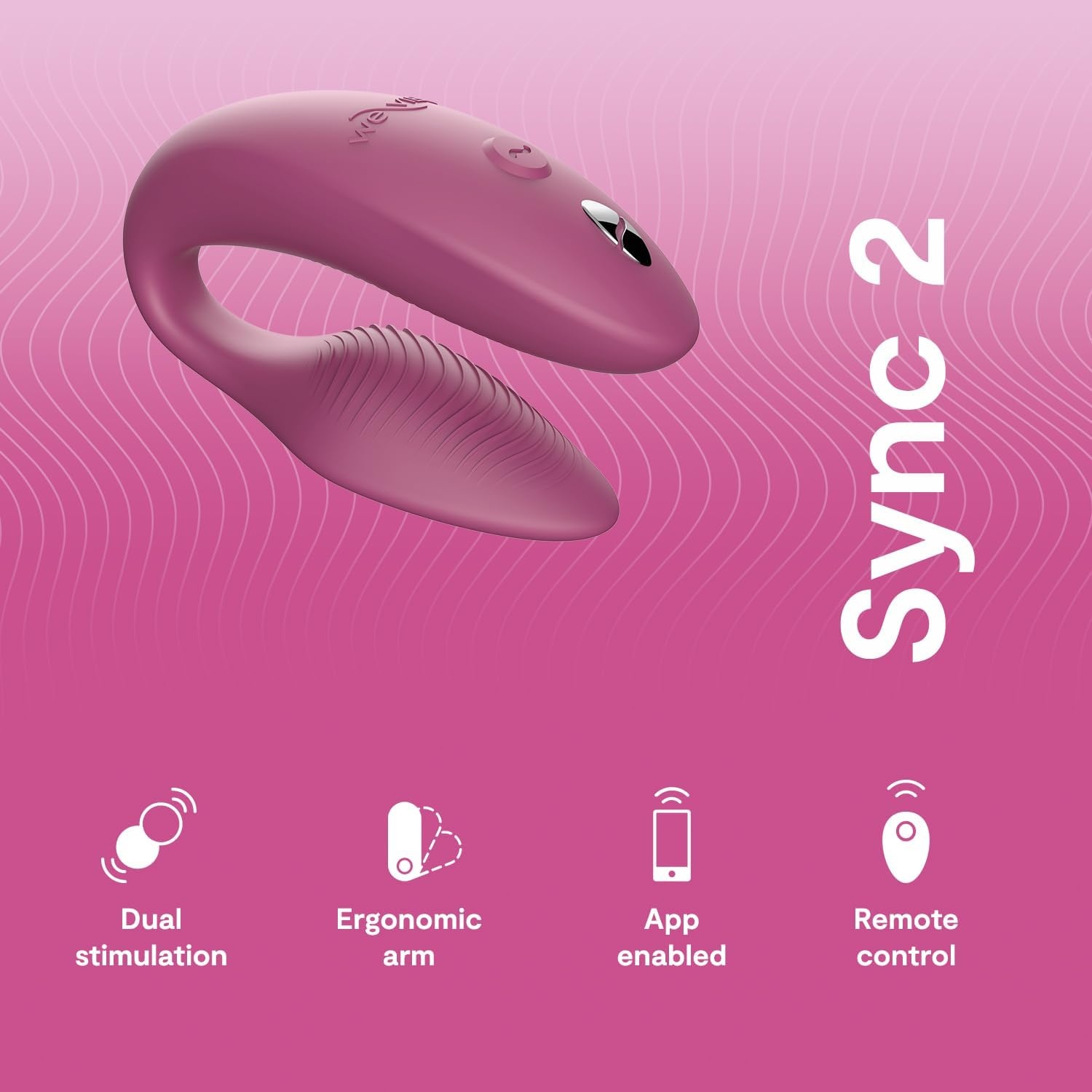 image:imageWeVibe Sync 2 Couples Vibrator Wearable Remote Control Vibrating Adult Sex Toy App Controlled G Spot amp Clitoral Stimulator Dual Stimulation with 10 Speeds Waterproof amp Rechargeable PurplePink