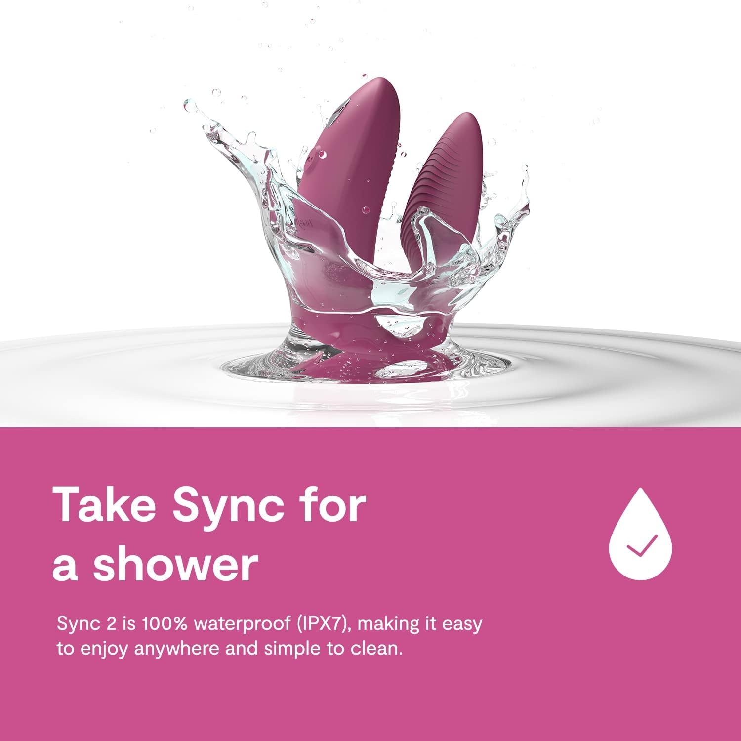image:imageWeVibe Sync 2 Couples Vibrator Wearable Remote Control Vibrating Adult Sex Toy App Controlled G Spot amp Clitoral Stimulator Dual Stimulation with 10 Speeds Waterproof amp Rechargeable PurplePink