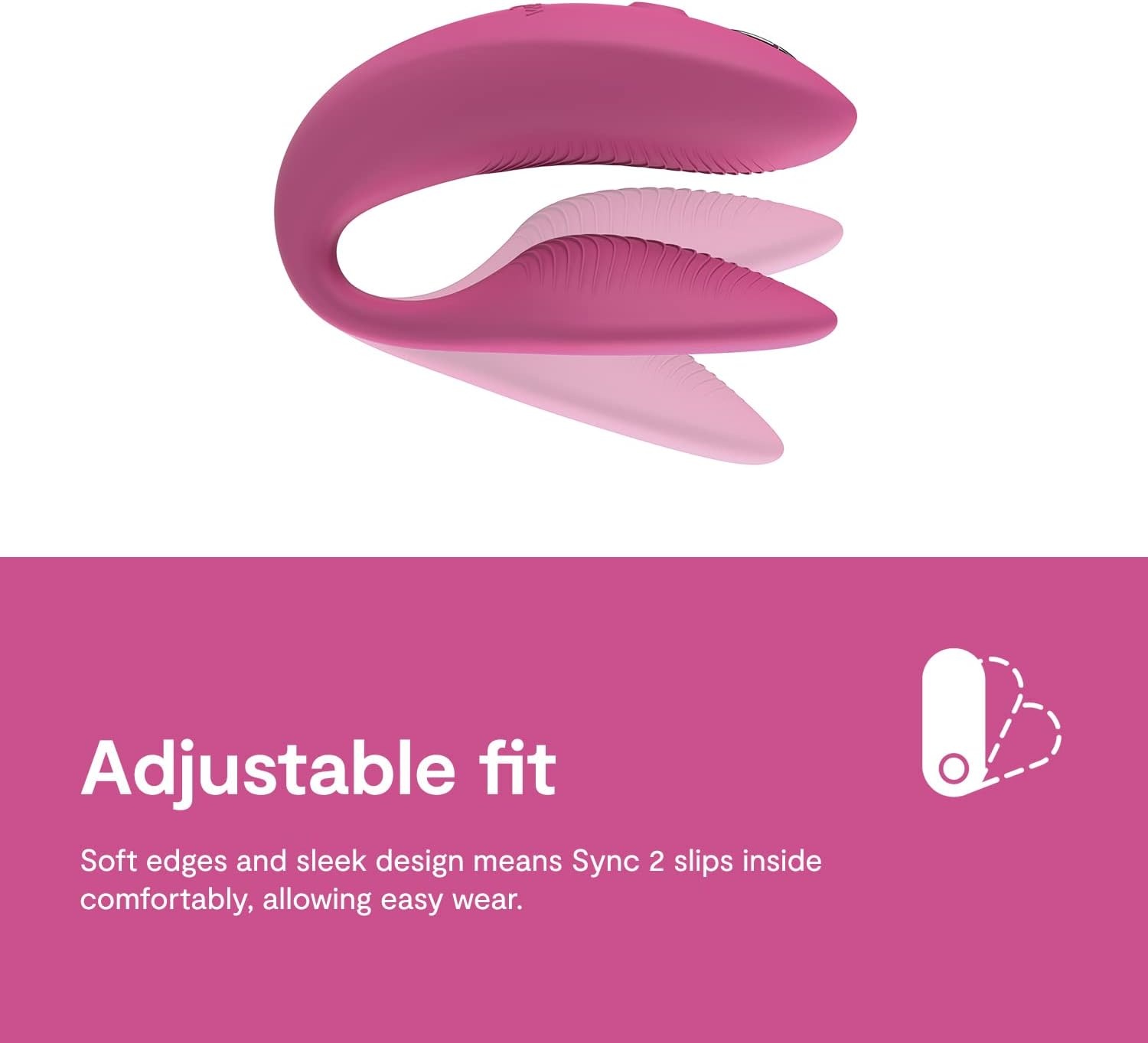 image:imageWeVibe Sync 2 Couples Vibrator Wearable Remote Control Vibrating Adult Sex Toy App Controlled G Spot amp Clitoral Stimulator Dual Stimulation with 10 Speeds Waterproof amp Rechargeable PurplePink