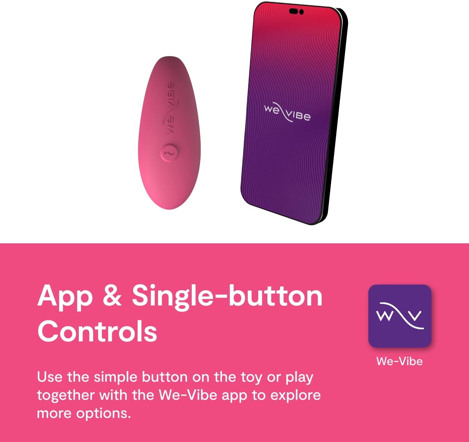 image:imageWeVibe Sync Lite Couples Vibrator Wearable App Control Vibrating Adult Sex Toy G Spot amp Clitoral Stimulator Dual Stimulation with 10 Speeds Adults Sex Toys for Couples Rechargeable AquaSync Lite