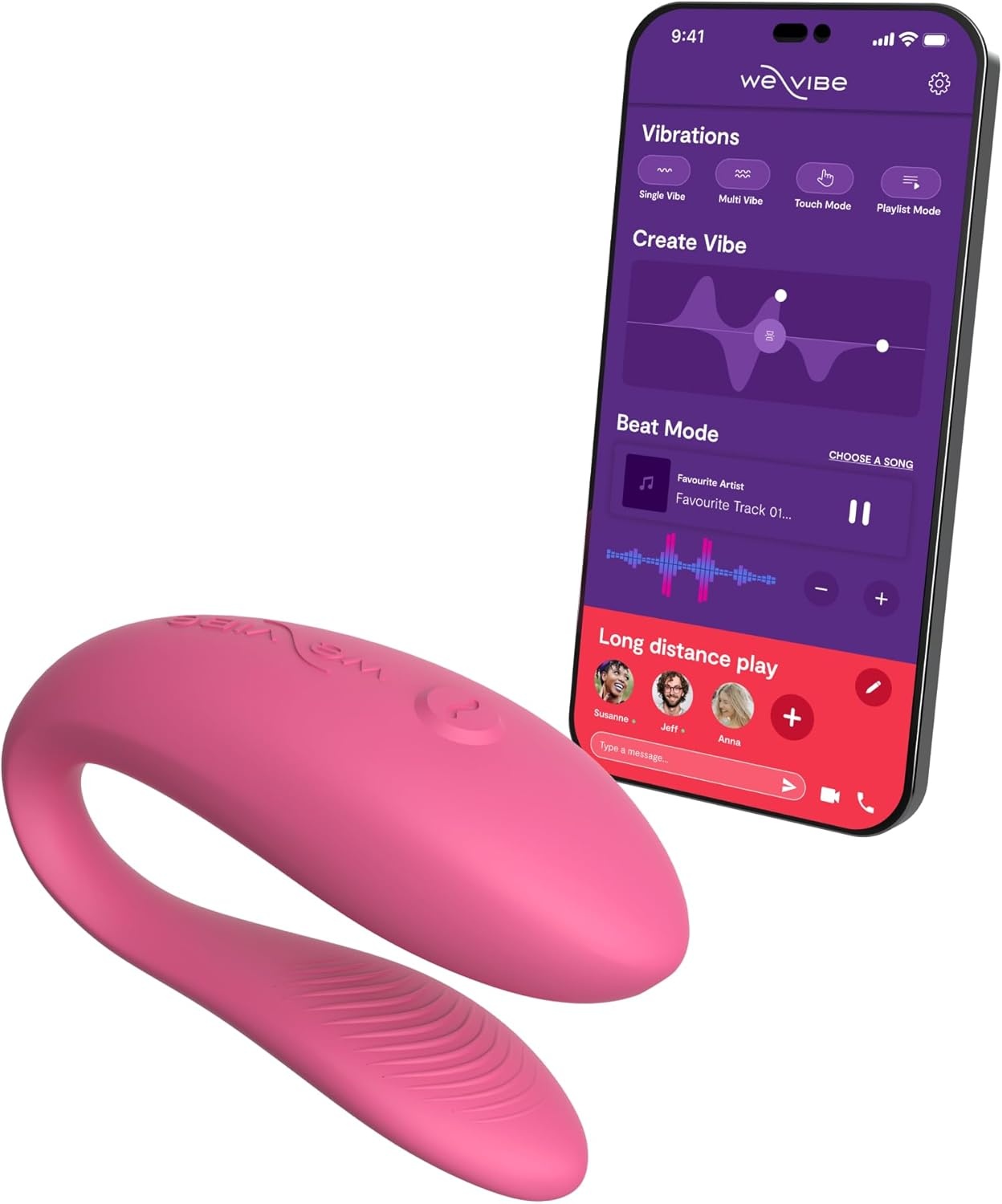 image:imageWeVibe Sync Lite Couples Vibrator Wearable App Control Vibrating Adult Sex Toy G Spot amp Clitoral Stimulator Dual Stimulation with 10 Speeds Adults Sex Toys for Couples Rechargeable AquaSync Lite