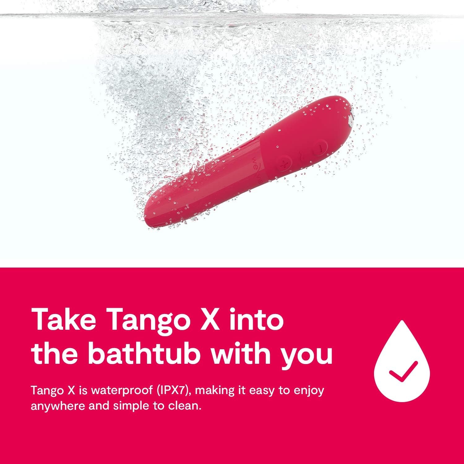 image:imageWeVibe Tango Bullet Vibrator for Women Vibrating Sex Toy for Her Mini Clitoral Stimulator Massager with 8 Vibration Modes Waterproof Rechargeable Adult Toys for Couples PinkTango X