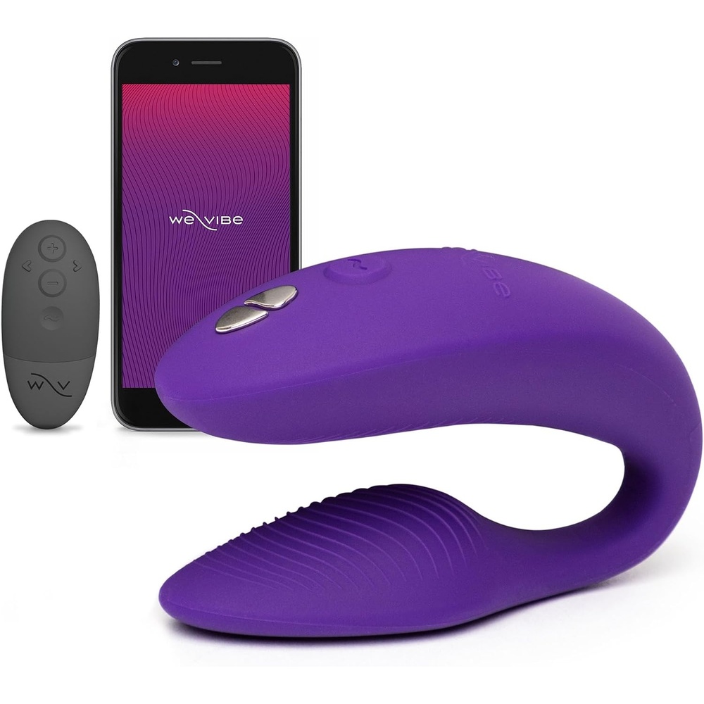 image:imageWeVibe Sync 2 Couples Vibrator  Wearable Remote Control Vibrating Adult Sex Toy  App Controlled G Spot amp Clitoral Stimulator  Dual Stimulation with 10 Speeds  Waterproof amp Rechargeable  PurpleDark Purple