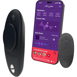 We-Vibe Moxie Wearable Lay On Panty Vibrator | Remote & App Control Vibrating Sex Toy for Couples | Clitoral Stimulator with 10 Intensity Levels | Adult Sexual Pleasure Tools | Waterproof | Aqua(Black)