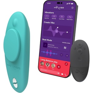 We-Vibe Moxie Wearable Lay On Panty Vibrator | Remote & App Control Vibrating Sex Toy for Couples | Clitoral Stimulator with 10 Intensity Levels | Adult Sexual Pleasure Tools | Waterproof | Aqua(Turquoise)