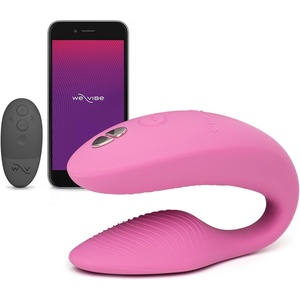 We-Vibe Sync 2 Couples Vibrator | Wearable Remote Control Vibrating Adult Sex Toy | App Controlled G Spot & Clitoral Stimulator | Dual Stimulation with 10 Speeds | Waterproof & Rechargeable | Purple(Pink)