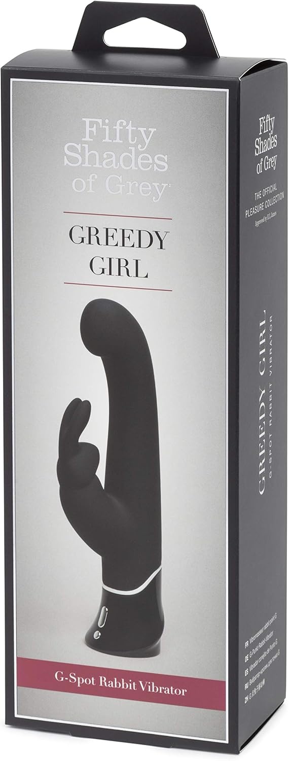 image:imageFifty Shades of Grey Greedy Girl Rabbit Vibrator 55 Inch Silicone G Spot Vibrator for Women Vibrating Dildo Dual Stimulation Adult Sex Toy Waterproof Personal Massager Gifts for Women Black