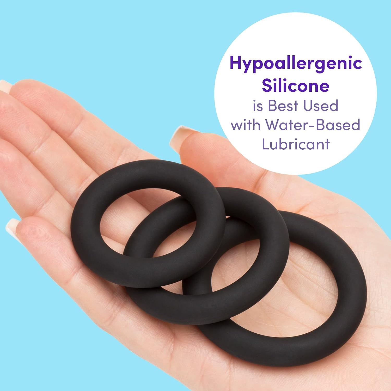image:imageLovehoney Get Hard Extra Thick Love Ring Set Hypoallergenic Silicone Pack of 3