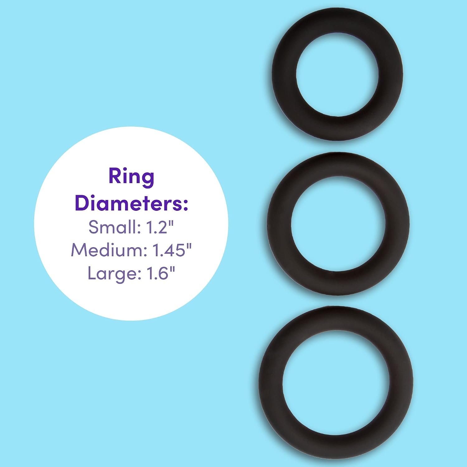 image:imageLovehoney Get Hard Extra Thick Love Ring Set Hypoallergenic Silicone Pack of 3