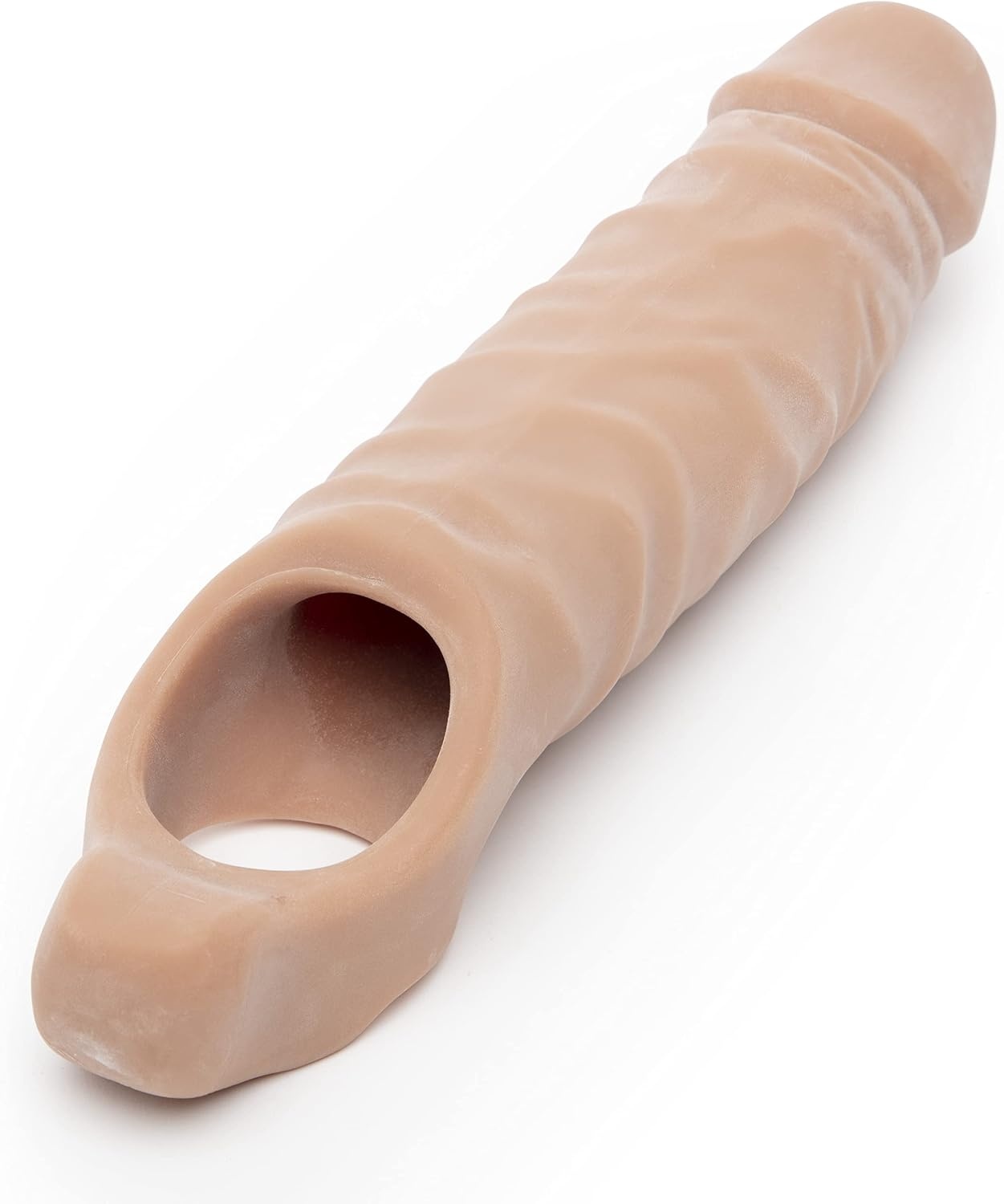 image:imageLovehoney Mega Mighty Thick Penis Sleeve 13 Extra Inches Penis Extender with Ball Loop Realistic Sexual Stimulation Device Couples Cock amp Girth Enhancer Adult Sex Toys for Men ClearFlesh Tan