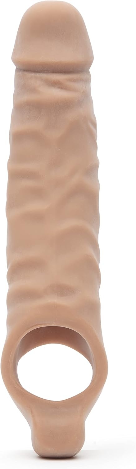 image:imageLovehoney Mega Mighty Thick Penis Sleeve 13 Extra Inches Penis Extender with Ball Loop Realistic Sexual Stimulation Device Couples Cock amp Girth Enhancer Adult Sex Toys for Men ClearFlesh Tan