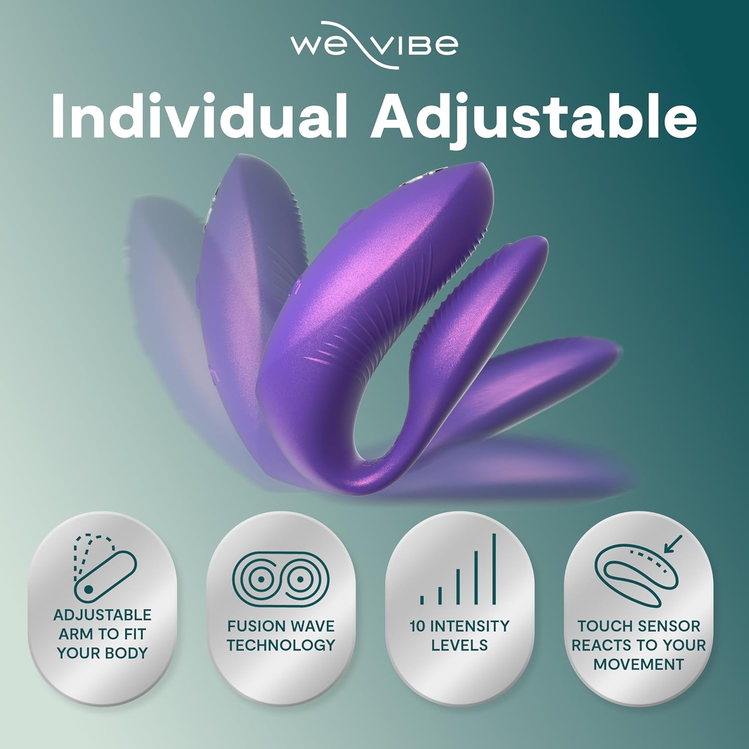 image:imageWeVibe Chorus Pro App Controlled Wireless Couples Vibrator Remote Controlled Adults Toy Silicone Stimulator with 10 Intensity Levels Clitoral amp GSpot Couples Sex Toy for Him amp Her PurplePurple