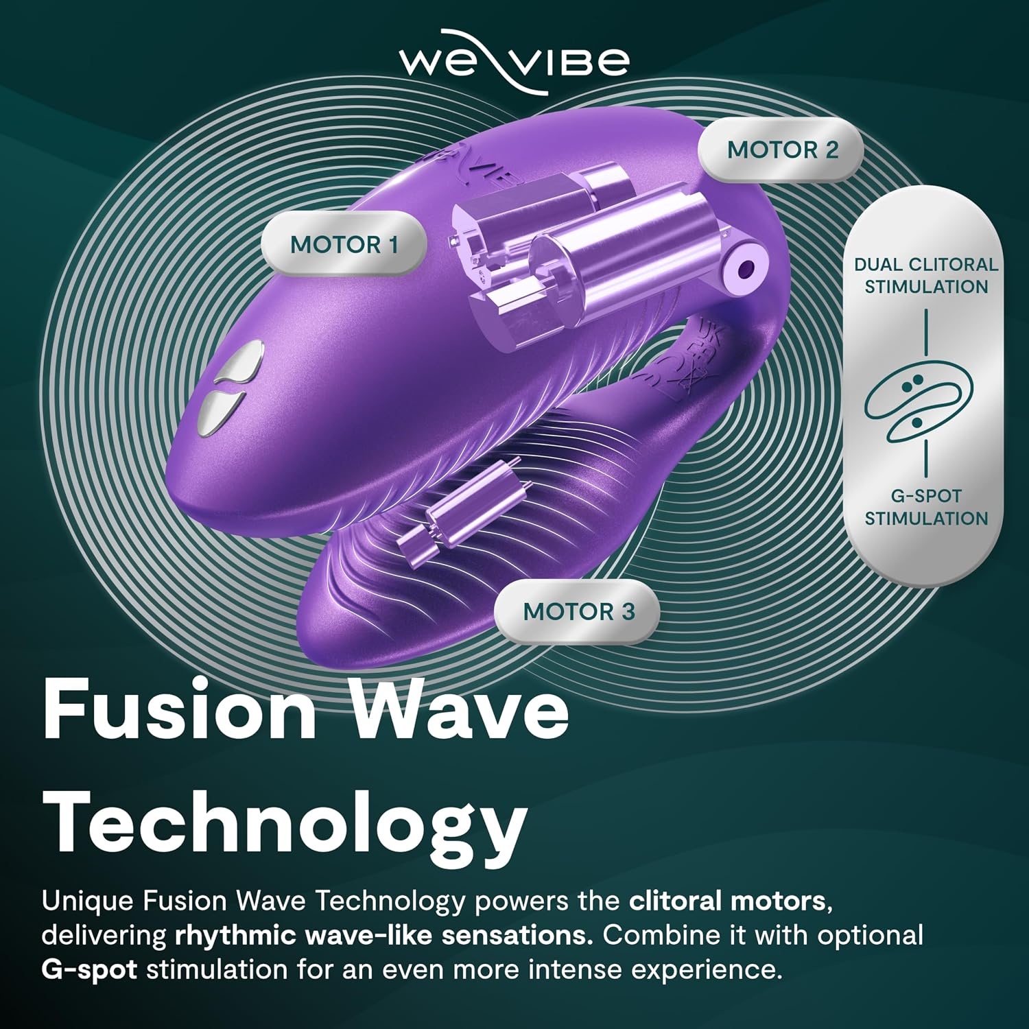 image:imageWeVibe Chorus Pro App Controlled Wireless Couples Vibrator Remote Controlled Adults Toy Silicone Stimulator with 10 Intensity Levels Clitoral amp GSpot Couples Sex Toy for Him amp Her PurplePurple