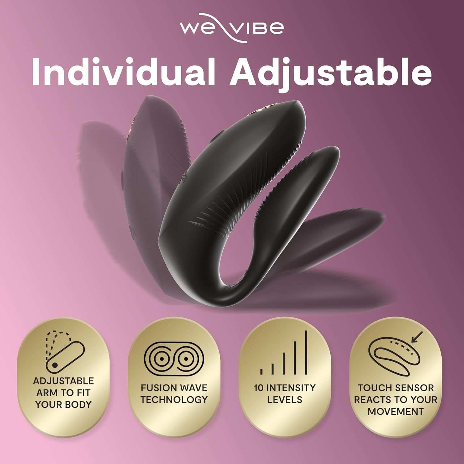image:imageWeVibe Chorus Pro App Controlled Wireless Couples Vibrator Remote Controlled Adults Toy Silicone Stimulator with 10 Intensity Levels Clitoral amp GSpot Couples Sex Toy for Him amp Her PurpleBlack