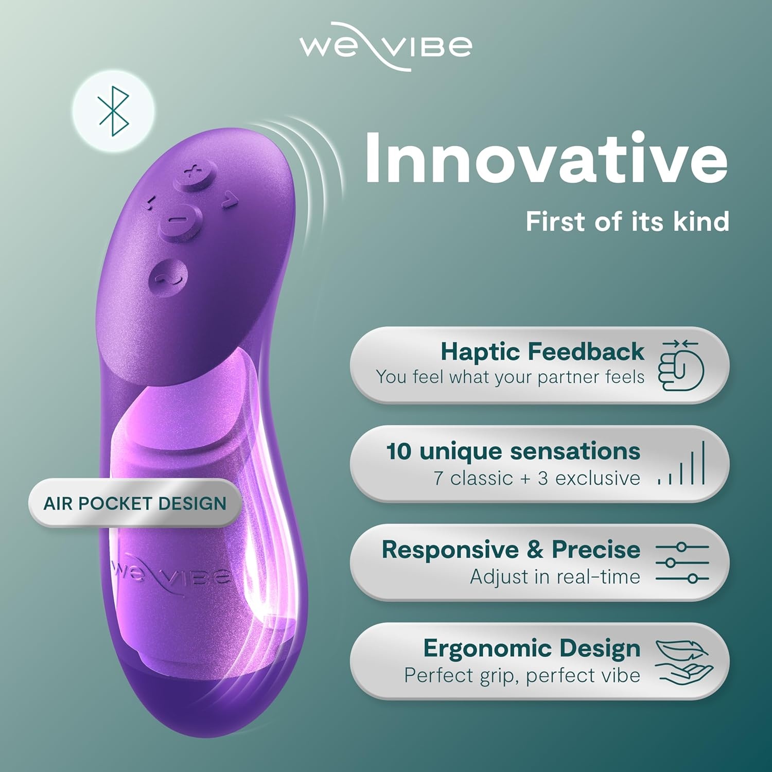 image:imageWeVibe Chorus Pro App Controlled Wireless Couples Vibrator Remote Controlled Adults Toy Silicone Stimulator with 10 Intensity Levels Clitoral amp GSpot Couples Sex Toy for Him amp Her PurplePurple