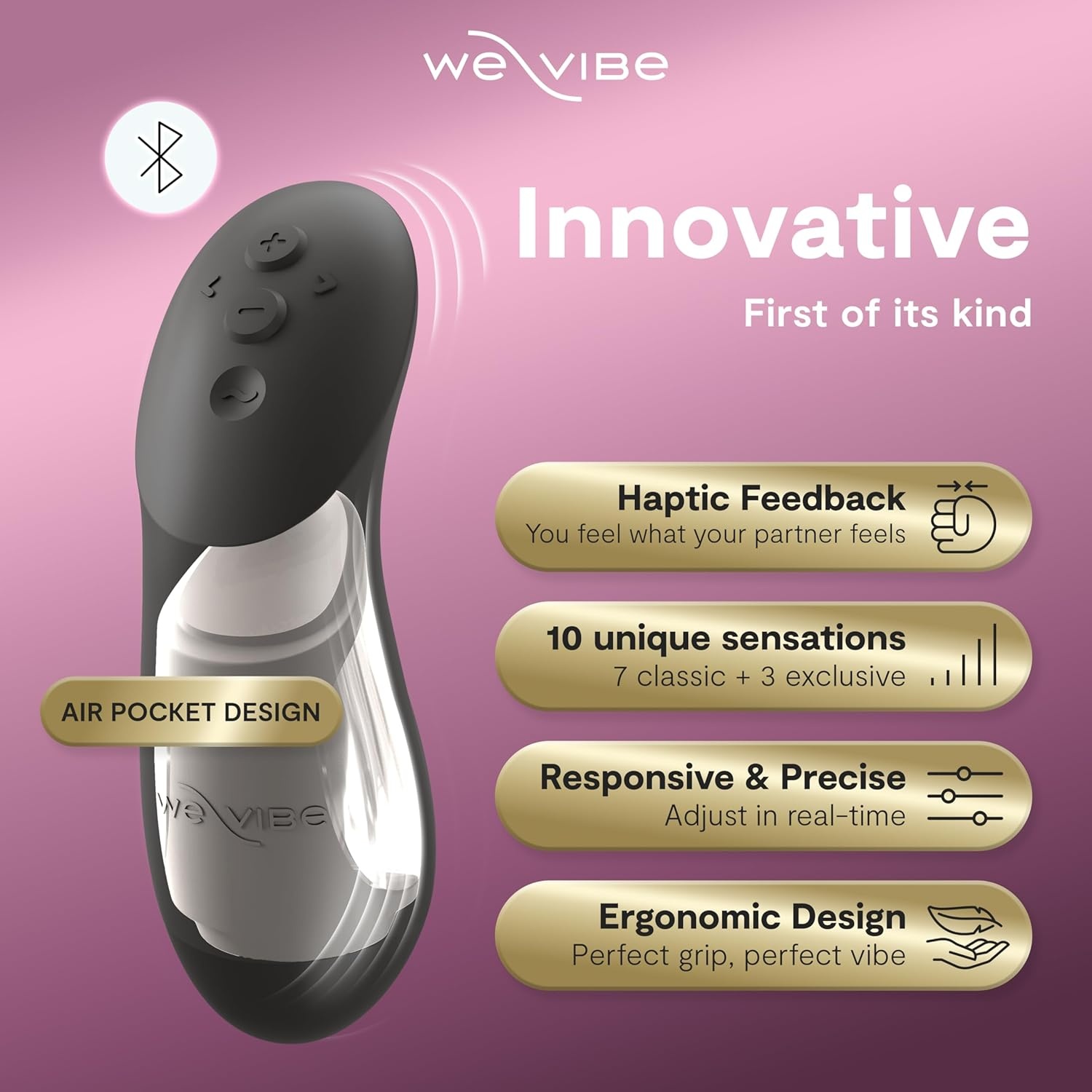 image:imageWeVibe Chorus Pro App Controlled Wireless Couples Vibrator Remote Controlled Adults Toy Silicone Stimulator with 10 Intensity Levels Clitoral amp GSpot Couples Sex Toy for Him amp Her PurpleBlack