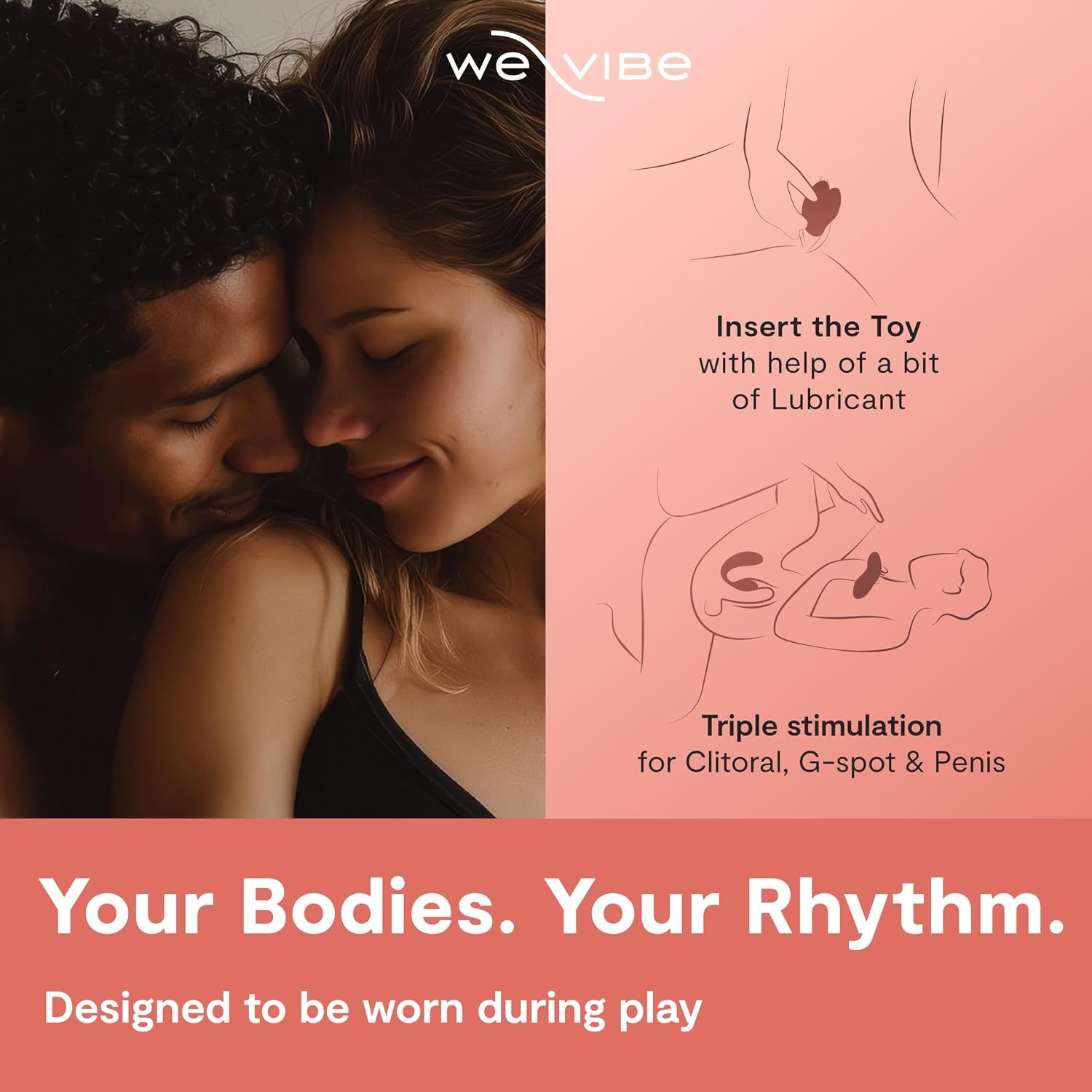 image:imageWeVibe Chorus Pro App Controlled Wireless Couples Vibrator Remote Controlled Adults Toy Silicone Stimulator with 10 Intensity Levels Clitoral amp GSpot Couples Sex Toy for Him amp Her PurplePink