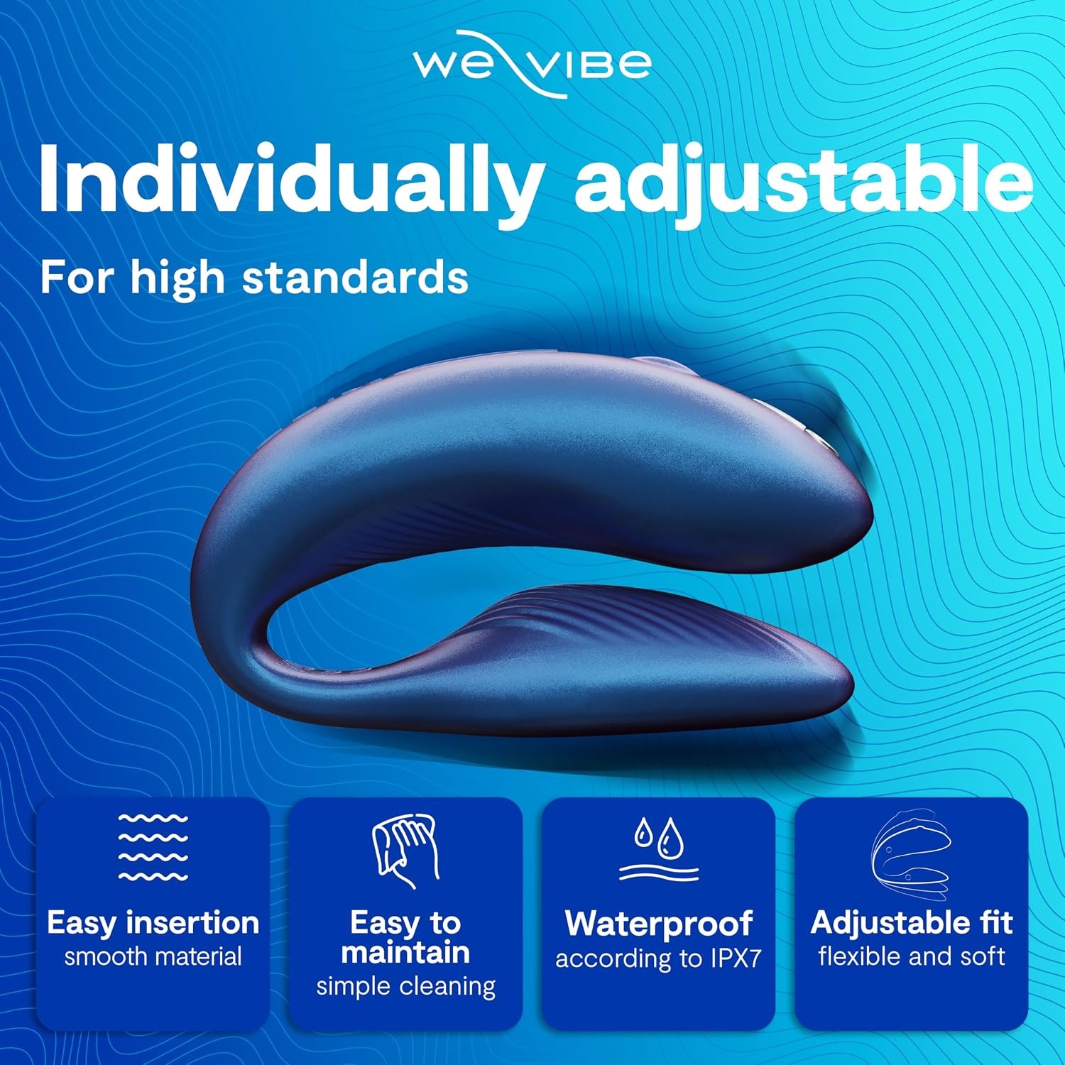 image:imageWeVibe Chorus Vibrating Sex Toys for Couples Remote Control Vibrator Wearable App Controlled Adult Toys for Women G Spot Clit amp Penis Sexual Stimulation Device Clitoral Couples Gift CoralMidnight Blue