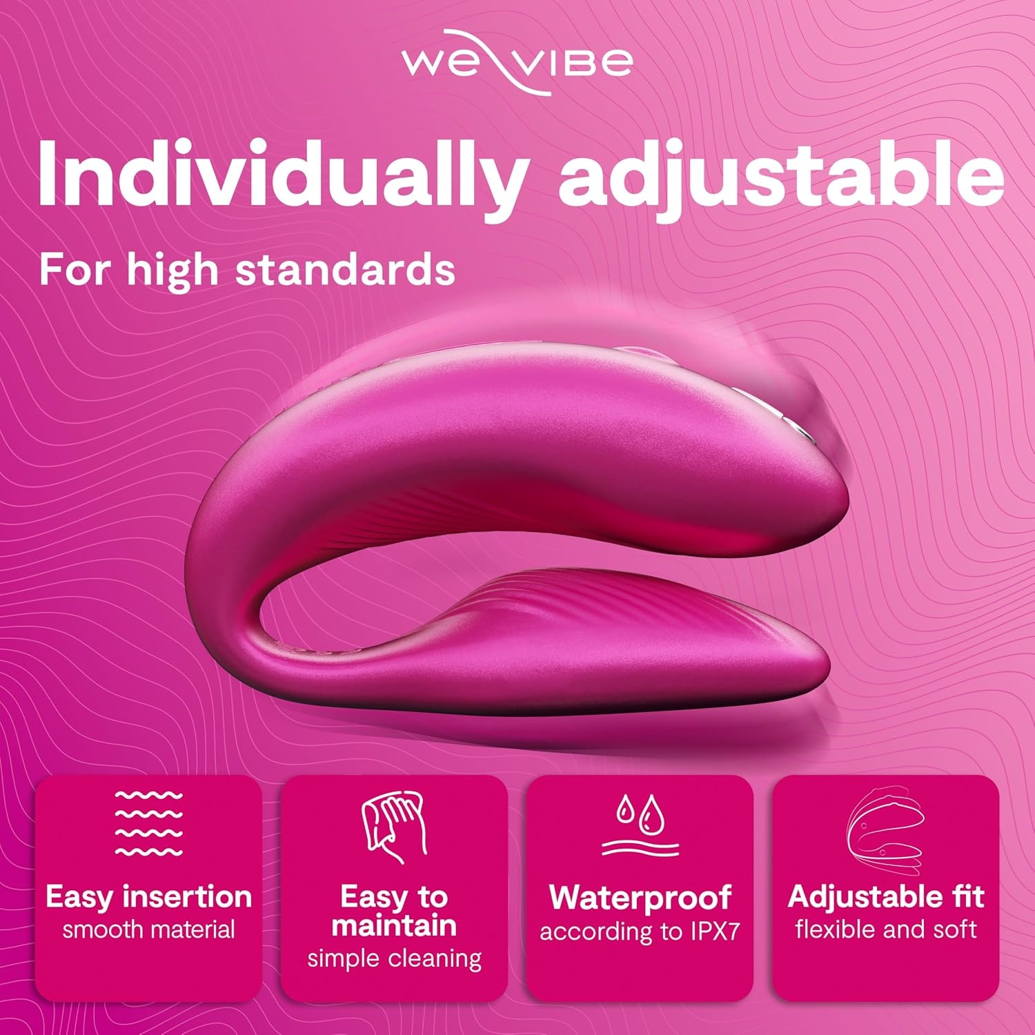 image:imageWeVibe Chorus Vibrating Sex Toys for Couples Remote Control Vibrator Wearable App Controlled Adult Toys for Women G Spot Clit amp Penis Sexual Stimulation Device Clitoral Couples Gift CoralCosmic Pink