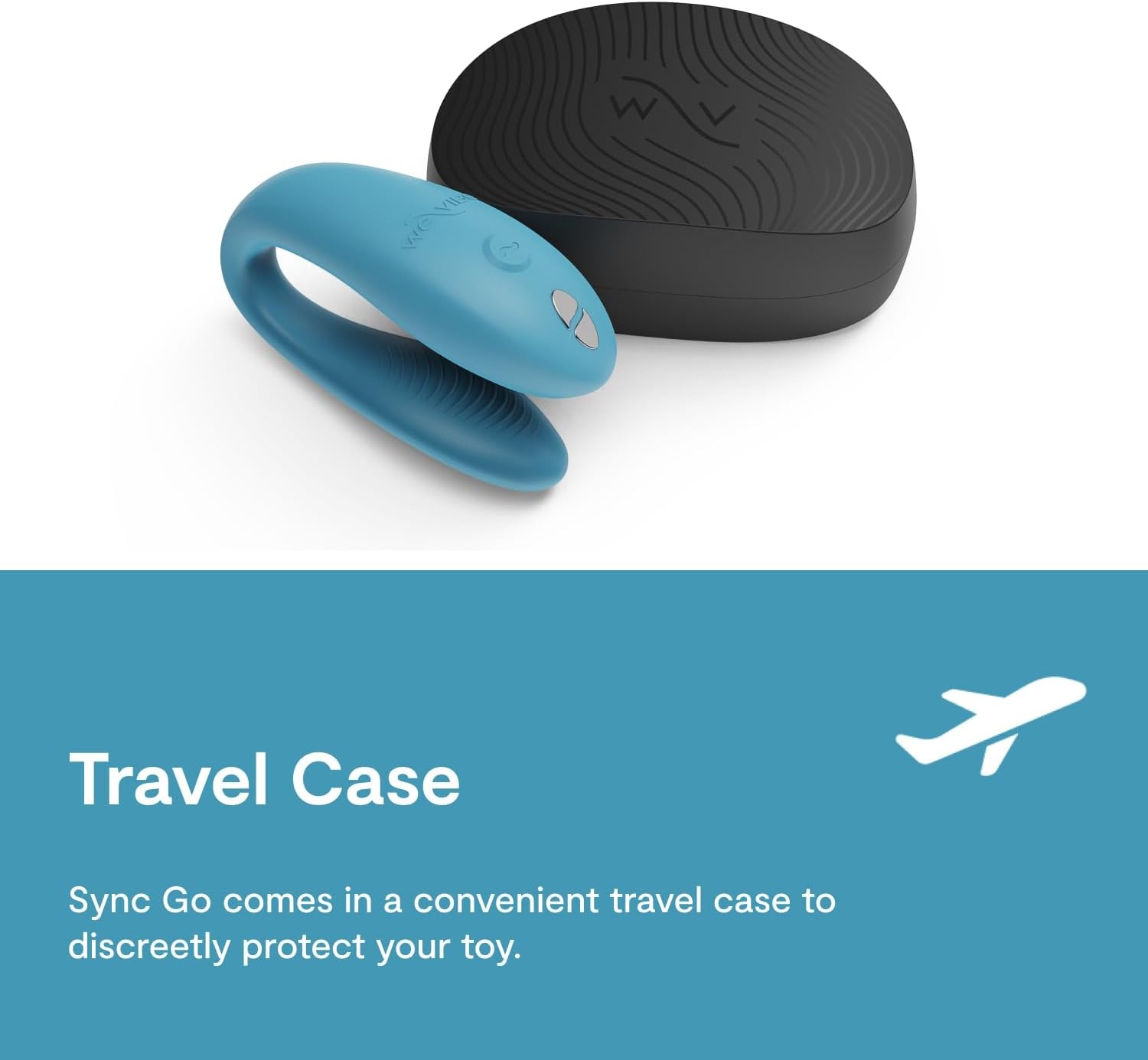 image:imageWeVibe Sync Go Couples Vibrator with Travel Case Wearable Vibrating Couples Adult Sex Toy App Controlled G Spot amp Clitoris Stimulator Dual Stimulation with 10 Speeds Rechargeable PurpleBlue