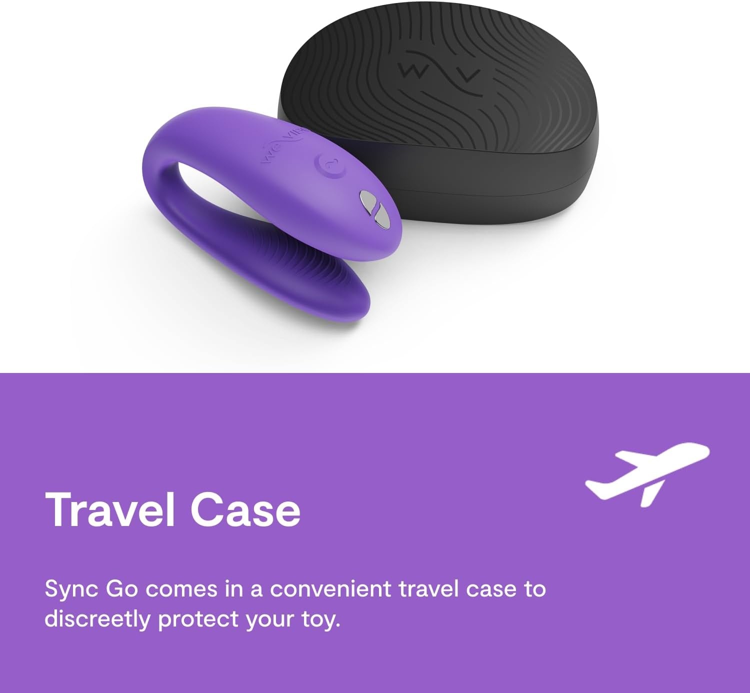 image:imageWeVibe Sync Go Couples Vibrator with Travel Case Wearable Vibrating Couples Adult Sex Toy App Controlled G Spot amp Clitoris Stimulator Dual Stimulation with 10 Speeds Rechargeable PurplePurple