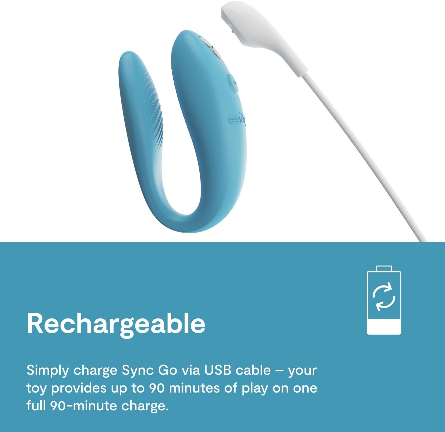 image:imageWeVibe Sync Go Couples Vibrator with Travel Case Wearable Vibrating Couples Adult Sex Toy App Controlled G Spot amp Clitoris Stimulator Dual Stimulation with 10 Speeds Rechargeable PurpleBlue