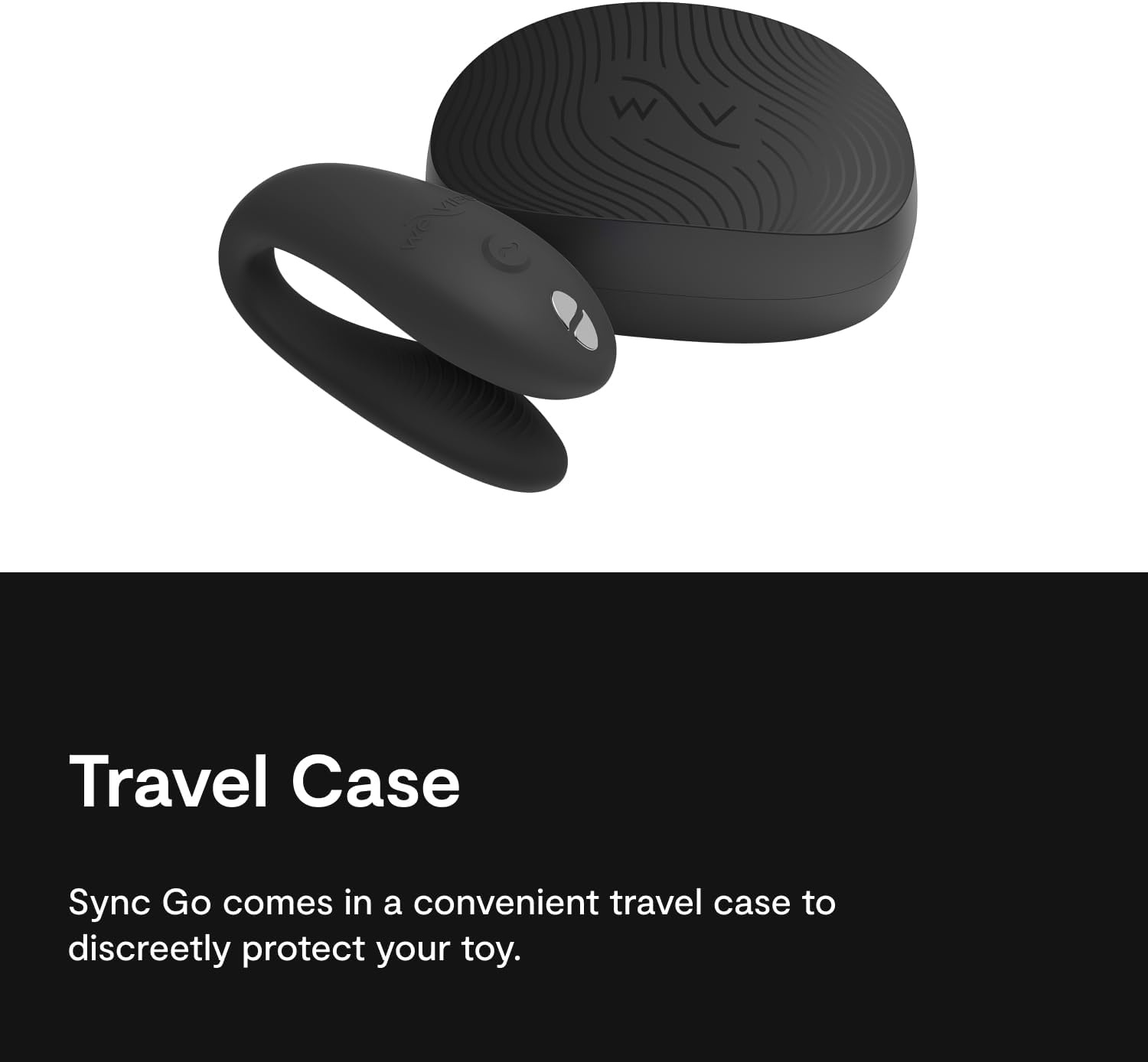 image:imageWeVibe Sync Go Couples Vibrator with Travel Case Wearable Vibrating Couples Adult Sex Toy App Controlled G Spot amp Clitoris Stimulator Dual Stimulation with 10 Speeds Rechargeable PurpleBlack