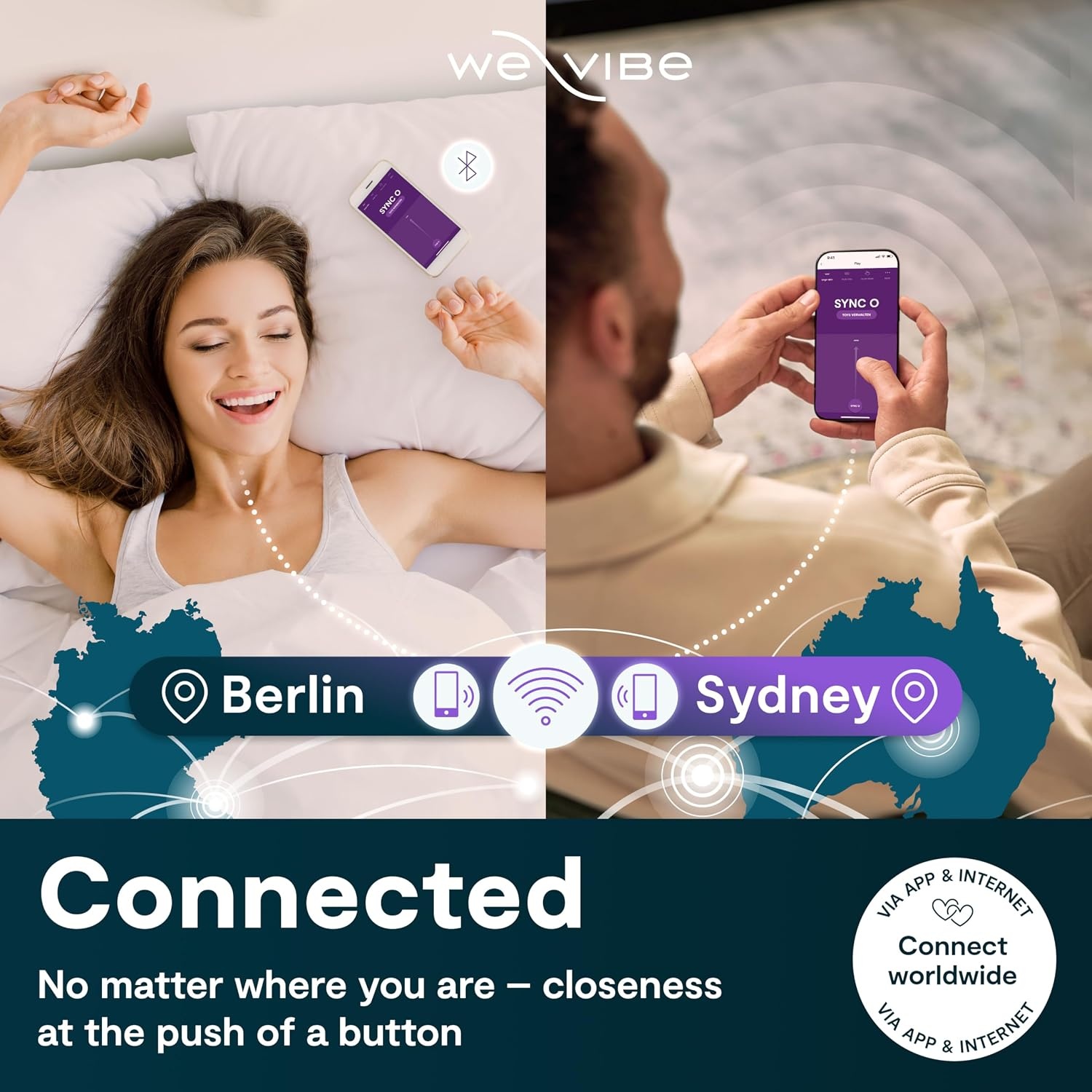 image:imageWeVibe Sync O Couples Vibrator Wearable Remote Control Vibrating Adult Toys 10 Vibrations App Controlled G Spot amp Clitoral Stimulator Vibrators for Women Personal Massager Sex Toy GreenLight Purple