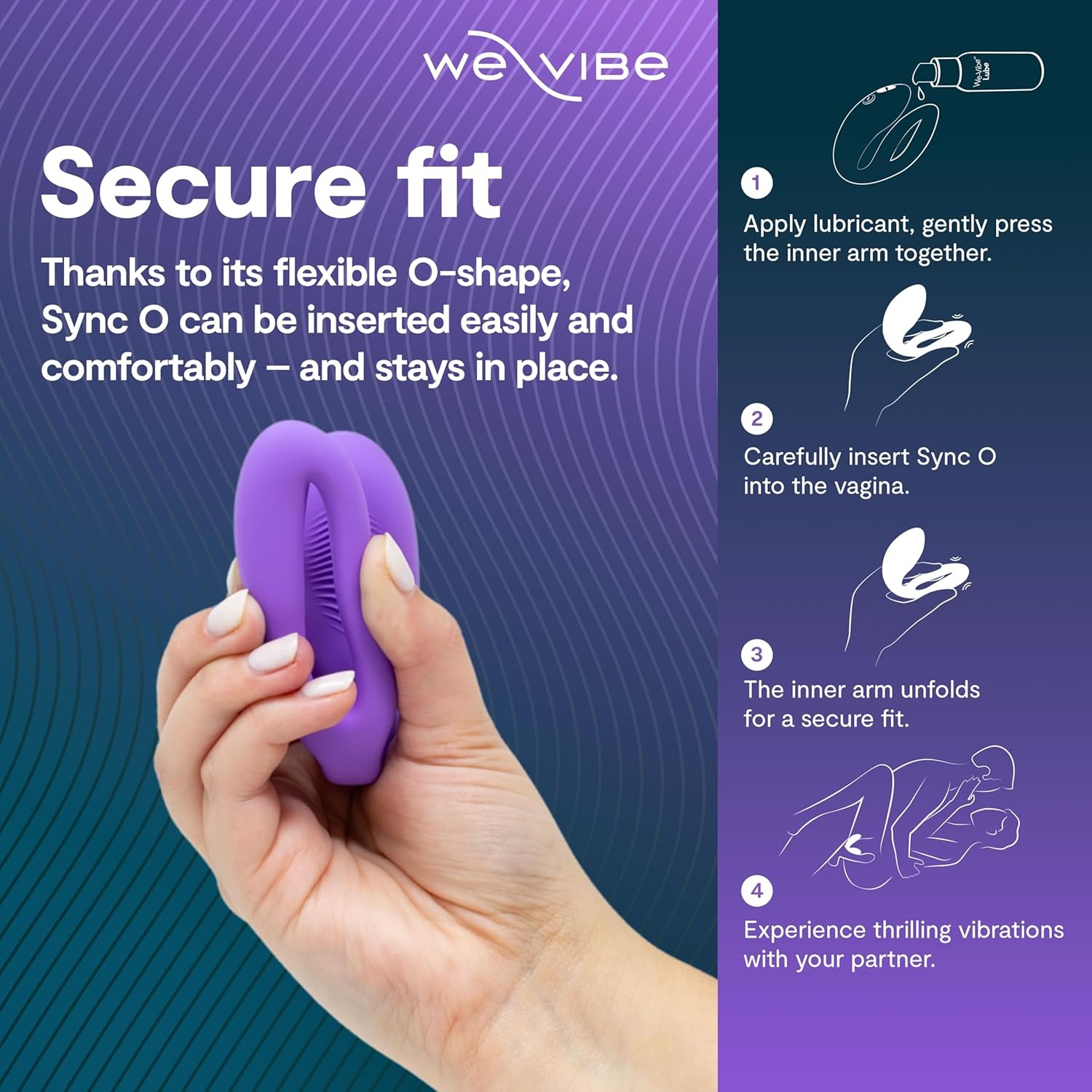 image:imageWeVibe Sync O Couples Vibrator Wearable Remote Control Vibrating Adult Toys 10 Vibrations App Controlled G Spot amp Clitoral Stimulator Vibrators for Women Personal Massager Sex Toy GreenLight Purple