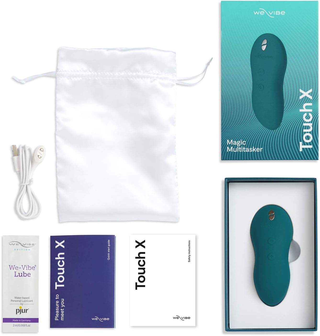 image:imageWeVibe Touch X Green Powerful Mini Massager Vibrator amp Pjur Aqua Water Based Personal Lubricant 34 fl oz Female Sex Toys Bundle