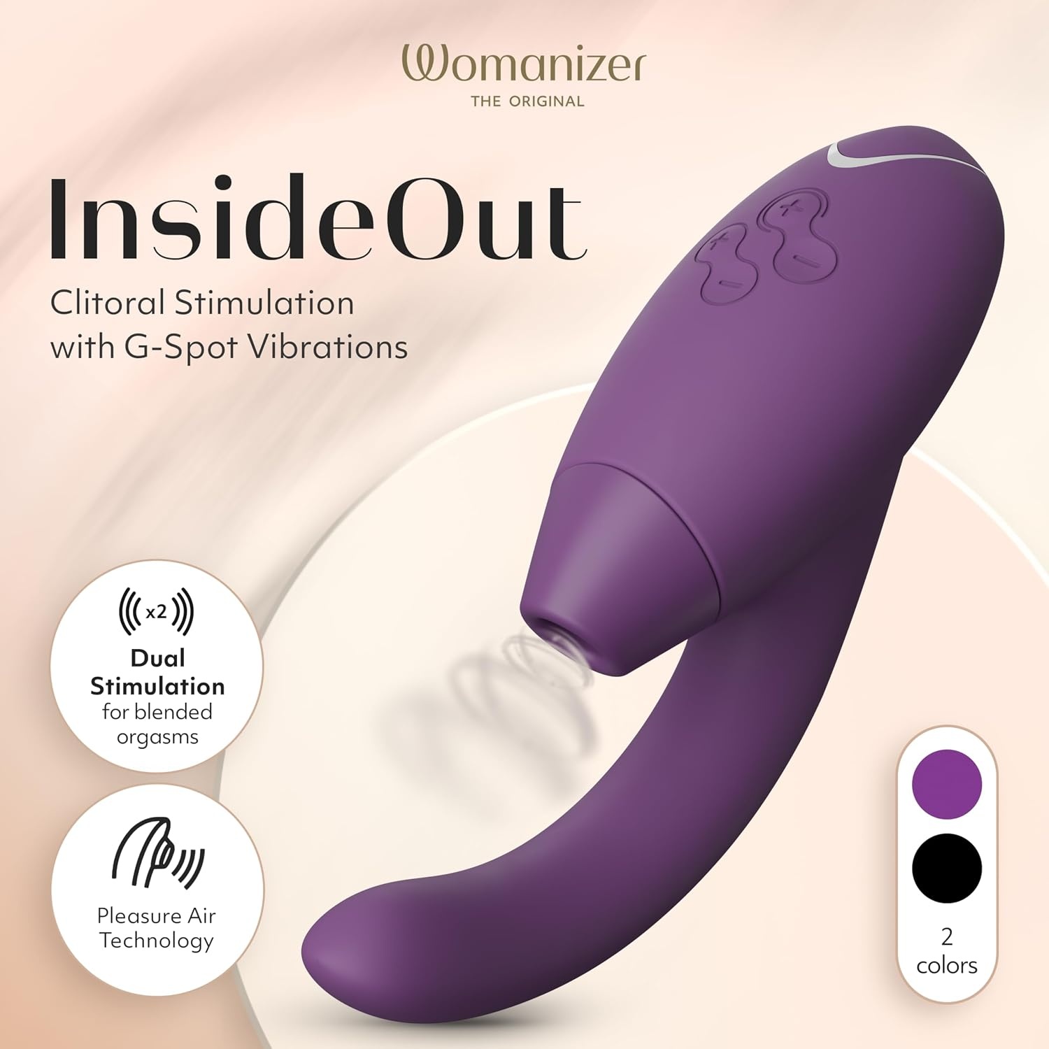 image:imageWomanizer InsideOut Clitoral Sucking Vibrator for Women Vibrating Sex Toy for Clit and Gspot Stimulation Rabbit Vibrator with 12 Intensity Levels Waterproof Woman Adult Sex Toy PurplePurple
