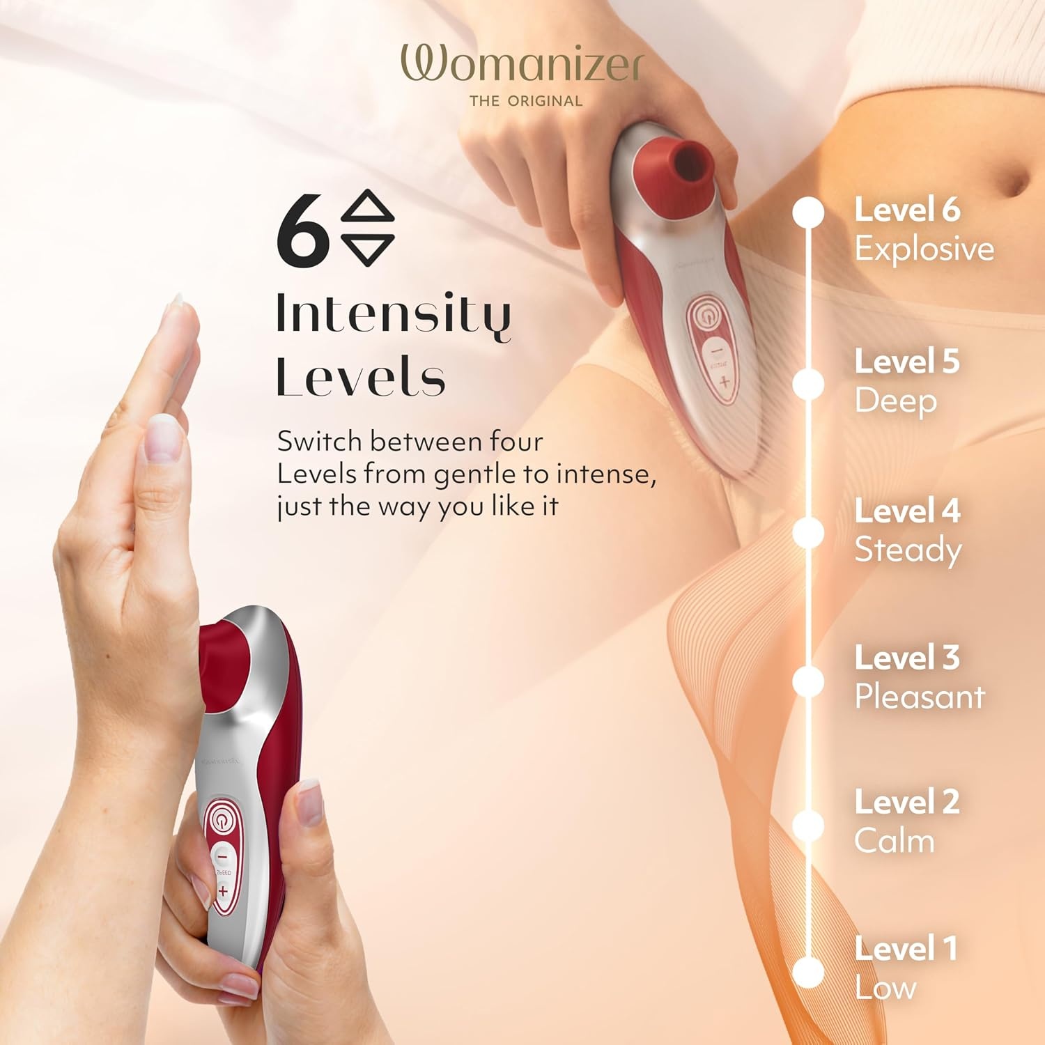 image:imageWomanizer Pro40 Clitoris Vibrator Sex Toy Clit Stimulator with 6 Suction Speeds Vibrating Dildo Adult Toys for Women Clit Sucker Sexual Pleasure Tools for Women Personal Massager Rose GoldRed
