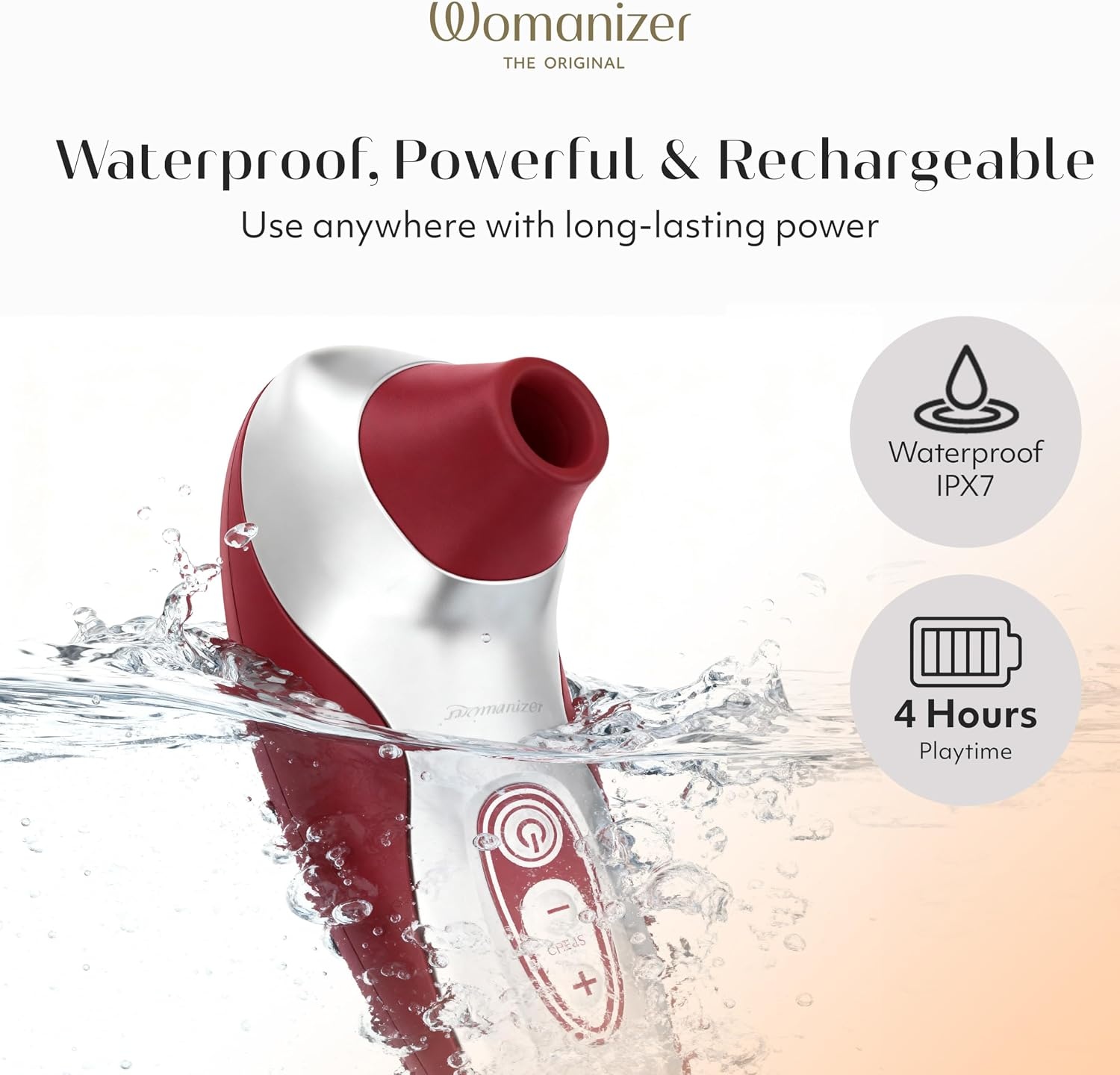 image:imageWomanizer Pro40 Clitoris Vibrator Sex Toy Clit Stimulator with 6 Suction Speeds Vibrating Dildo Adult Toys for Women Clit Sucker Sexual Pleasure Tools for Women Personal Massager Rose GoldRed