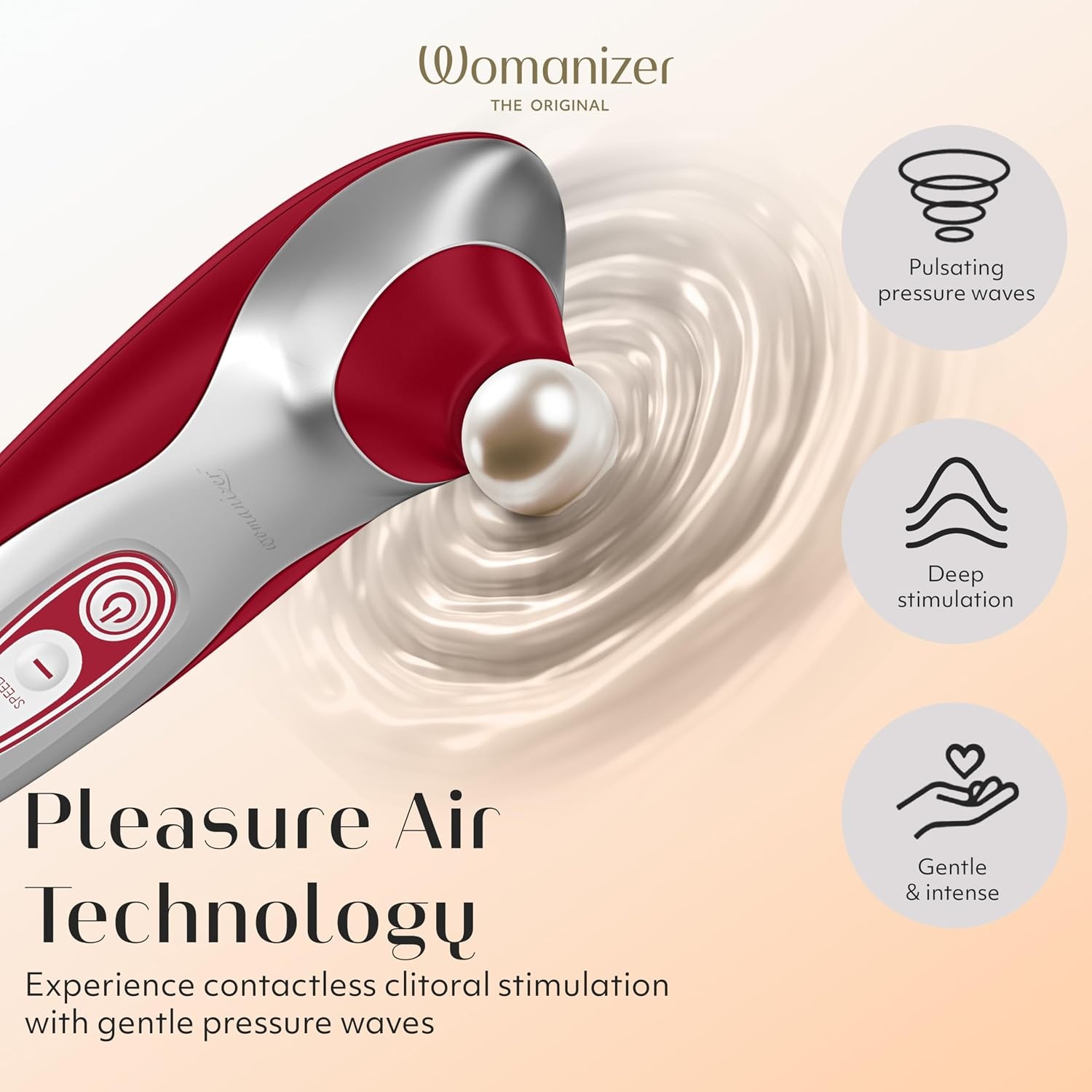 image:imageWomanizer Pro40 Clitoris Vibrator Sex Toy Clit Stimulator with 6 Suction Speeds Vibrating Dildo Adult Toys for Women Clit Sucker Sexual Pleasure Tools for Women Personal Massager Rose GoldRed