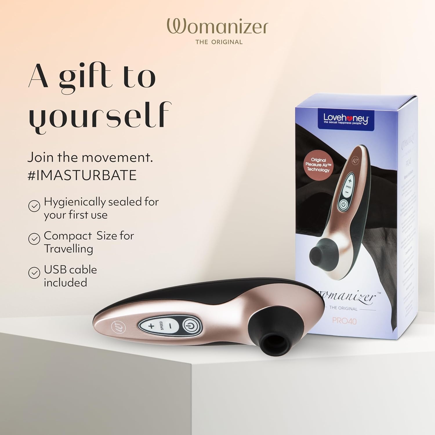 image:imageWomanizer Pro40 Clitoris Vibrator Sex Toy Clit Stimulator with 6 Suction Speeds Vibrating Dildo Adult Toys for Women Clit Sucker Sexual Pleasure Tools for Women Personal Massager Rose GoldRose Gold
