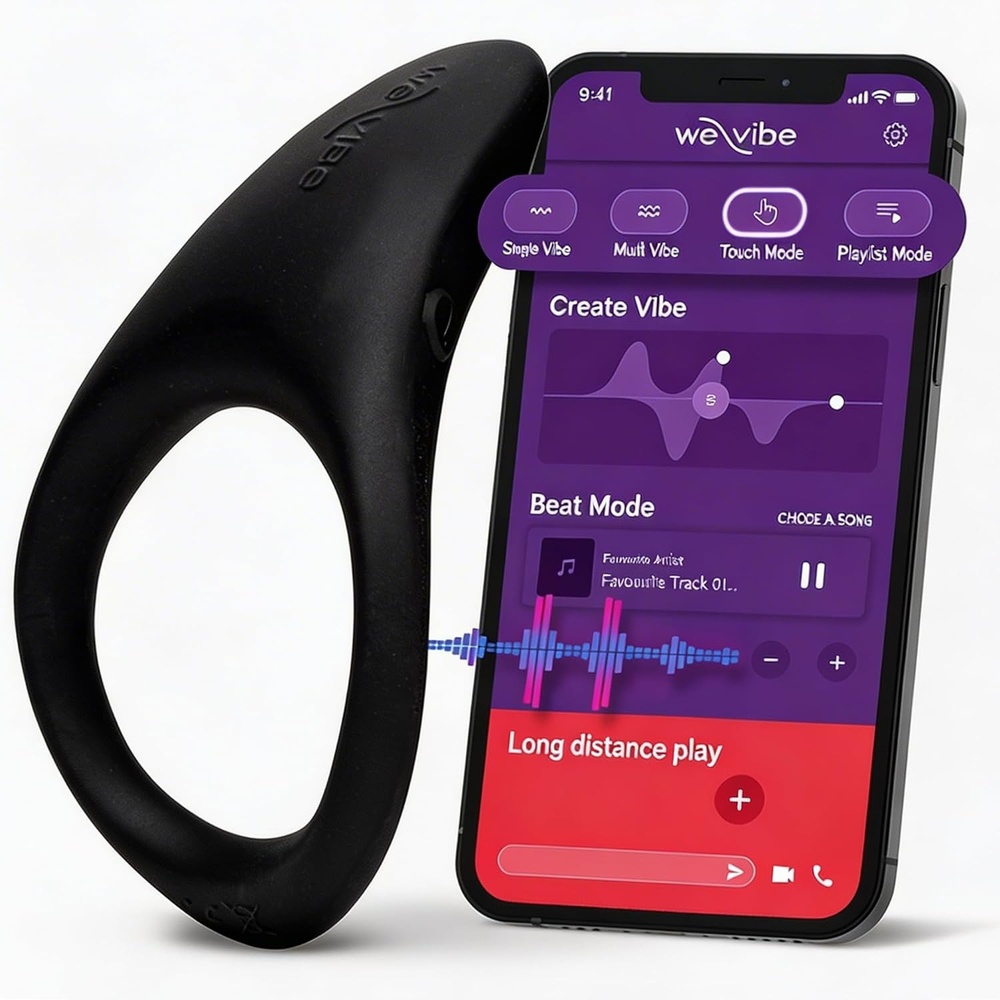 image:imageWeVibe Verge 2 Vibrating Cock Ring Adult Toy Mens Perineum Vibrators App Control Penis Ring with 10 Vibrations Male Vibrator Silicone Games amp Gifts Wearable Adult Sex Toys for Men amp Couples
